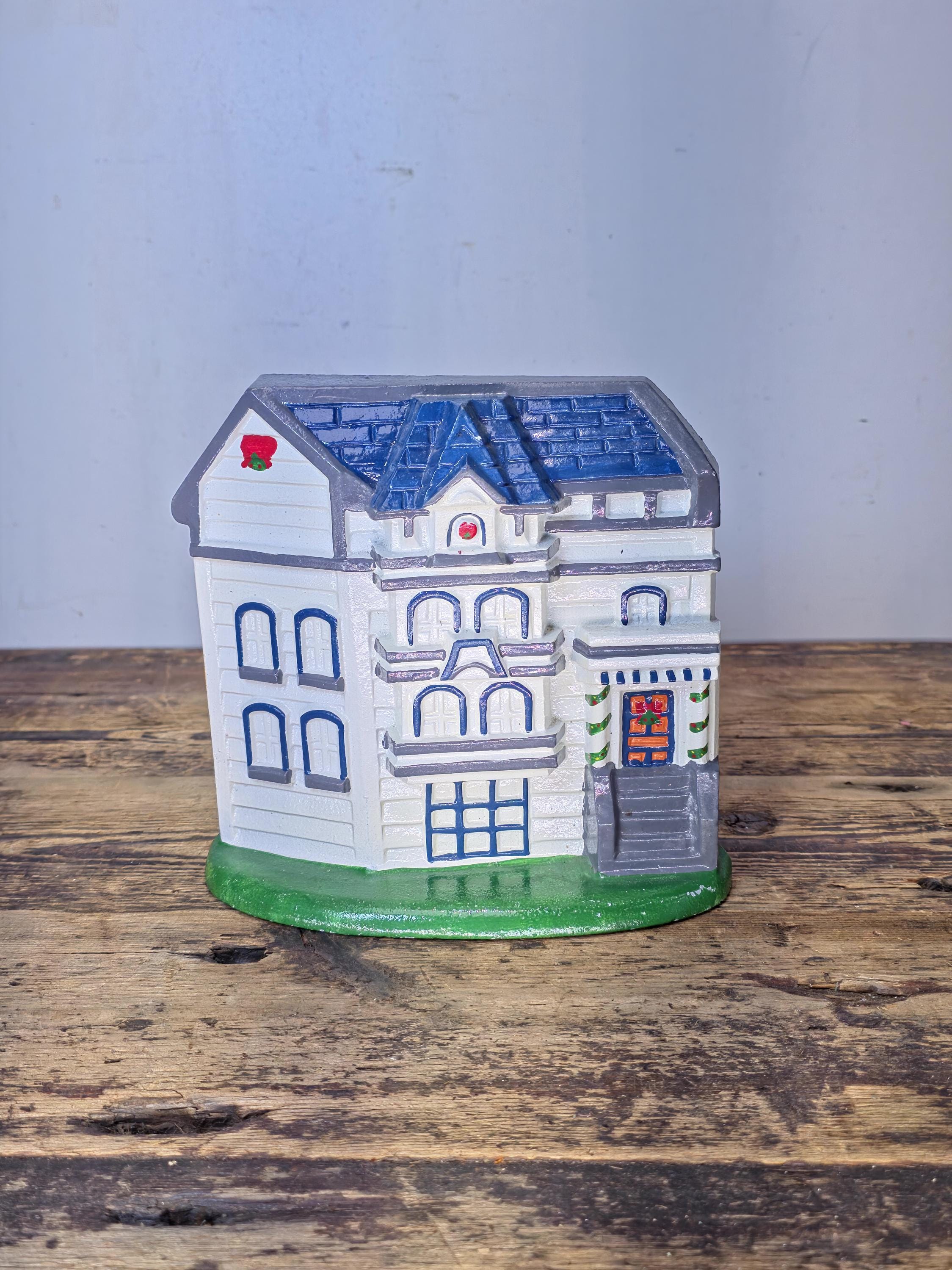 Vintage 1989 Cast Iron House Door Stop Hand Painted Exclusively for Lotus Taiwan