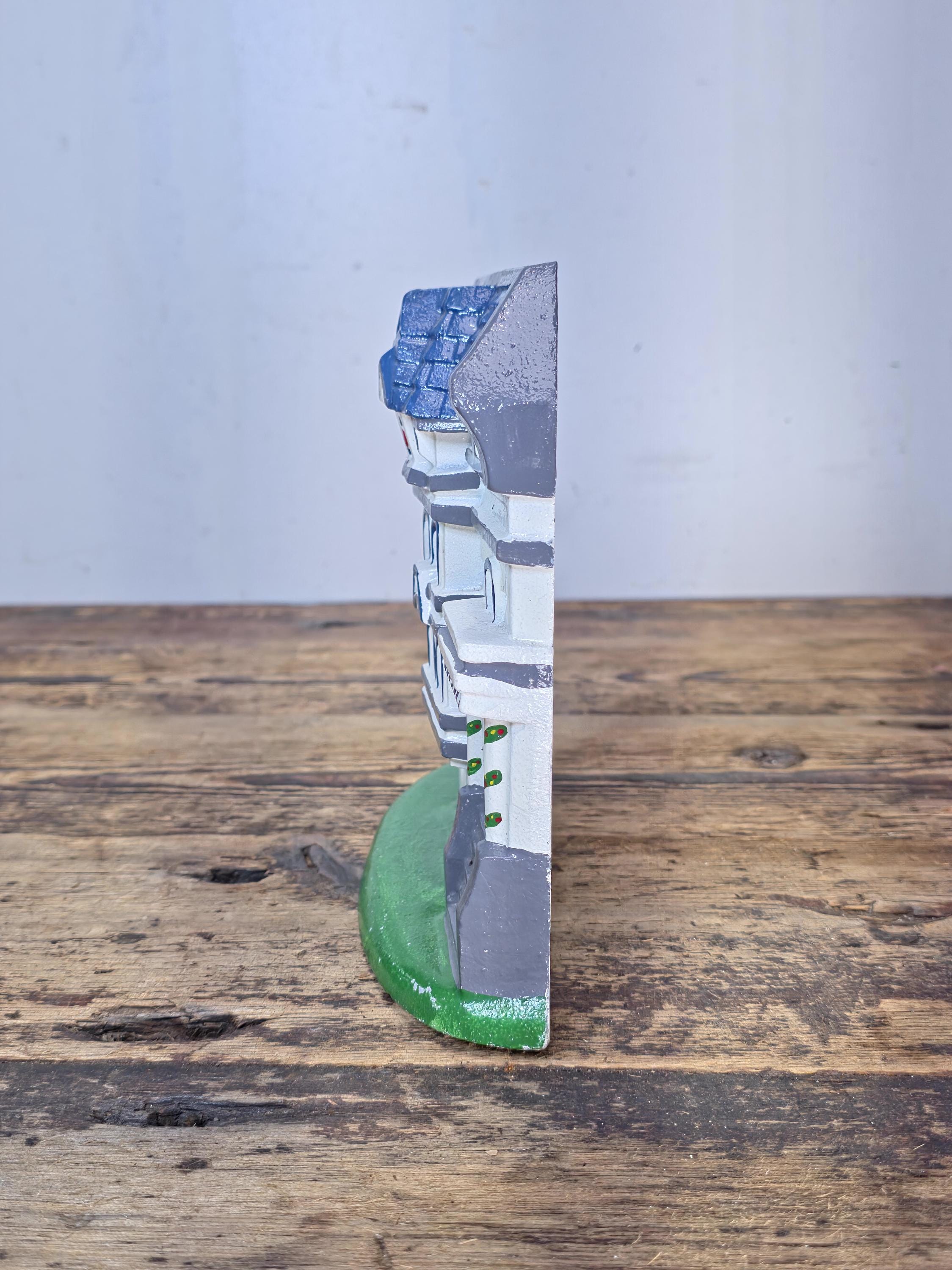 Vintage 1989 Cast Iron House Door Stop Hand Painted Exclusively for Lotus Taiwan