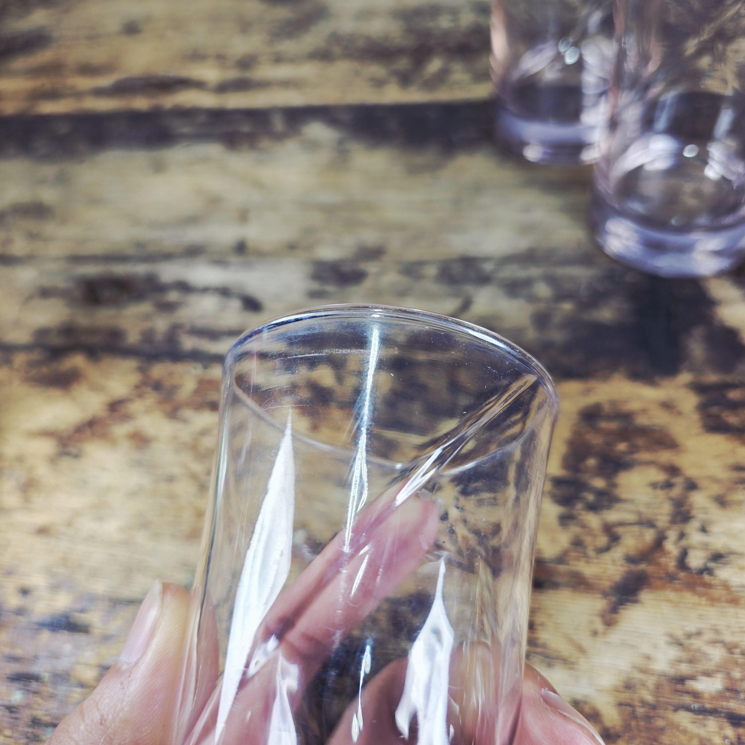 Vintage Blush Pink Swirl Glass Tumblers – Set of 3 (6 oz. each)