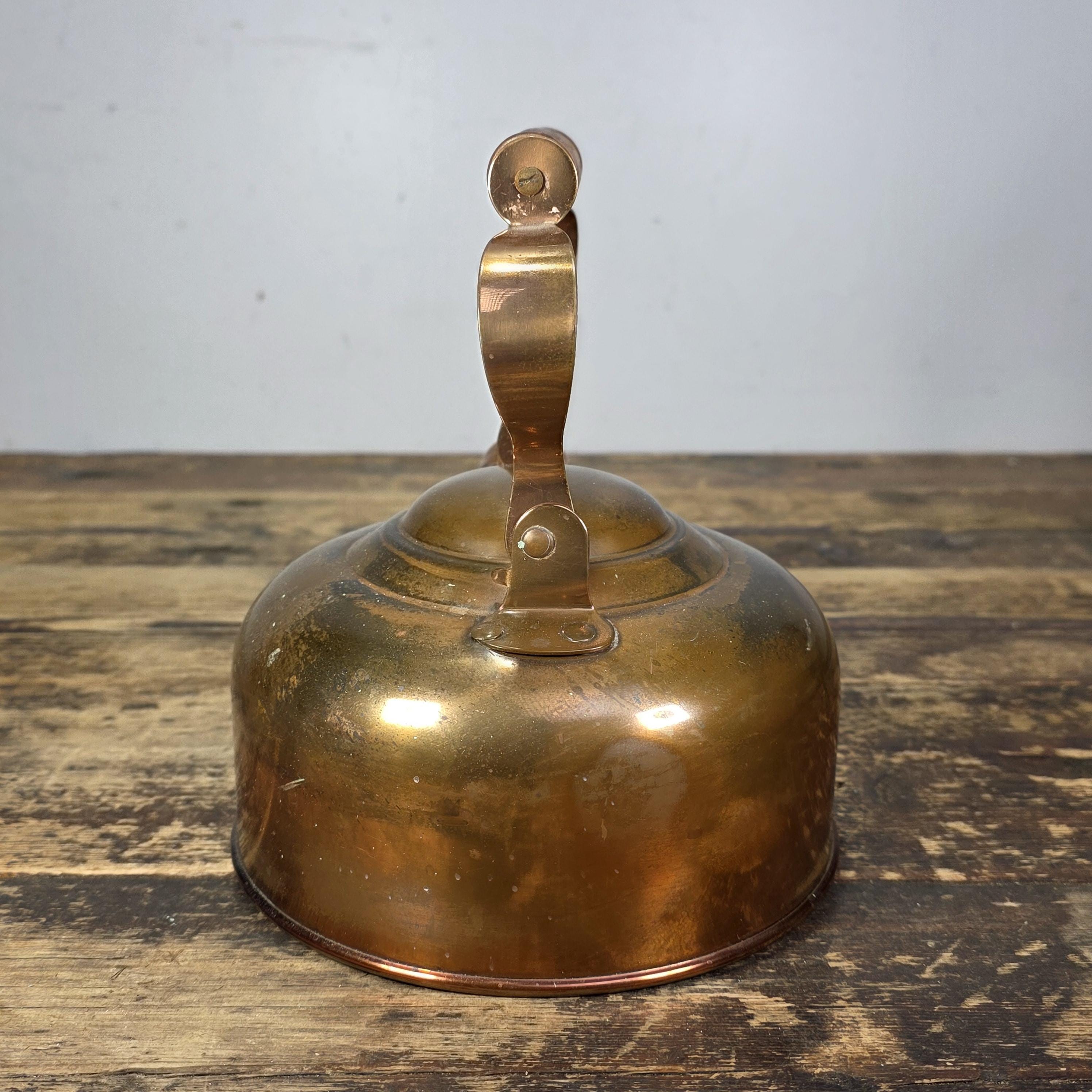 Vintage ODI Solid Copper Kettle with Wooden Handle – Made in Portugal, 1960s–70s