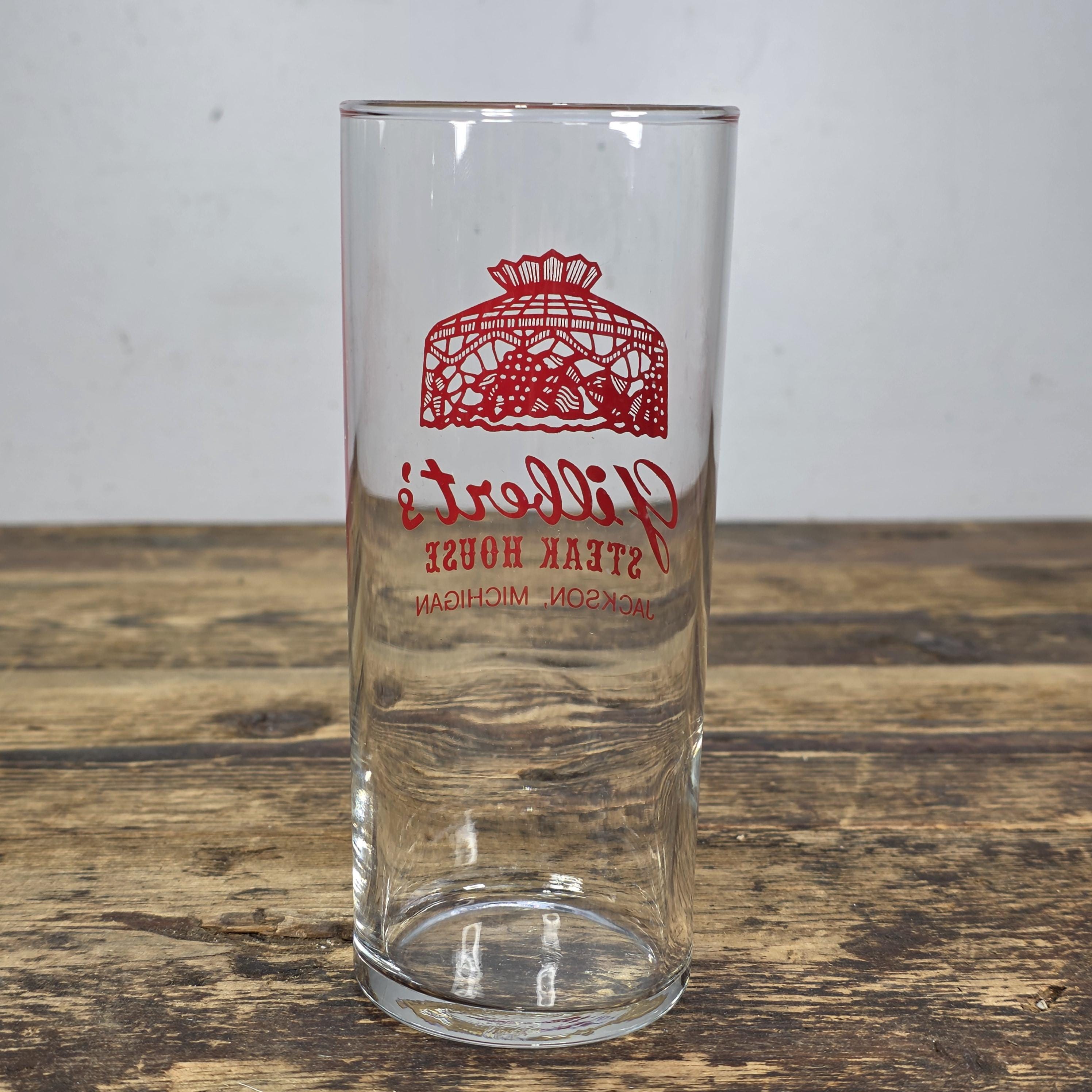Vintage Gilbert’s Steak House Glass — Jackson, Michigan 5.75"H