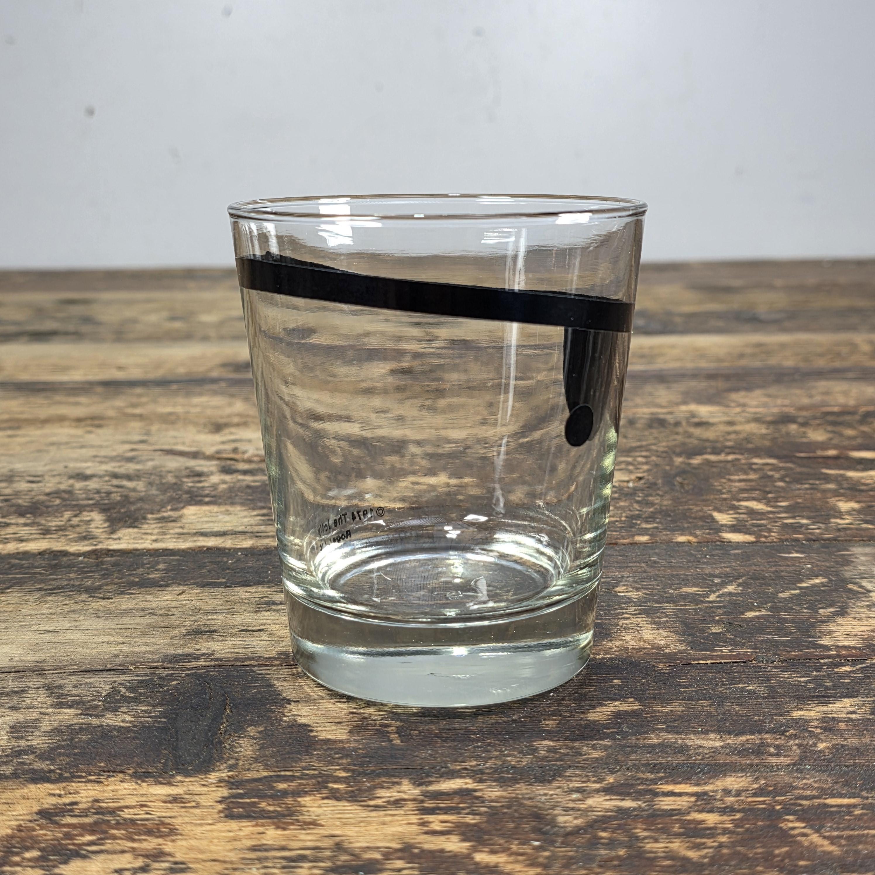 1974 The Jolly Roger Pirate Rocks Glass by Libbey Vintage Barware USA