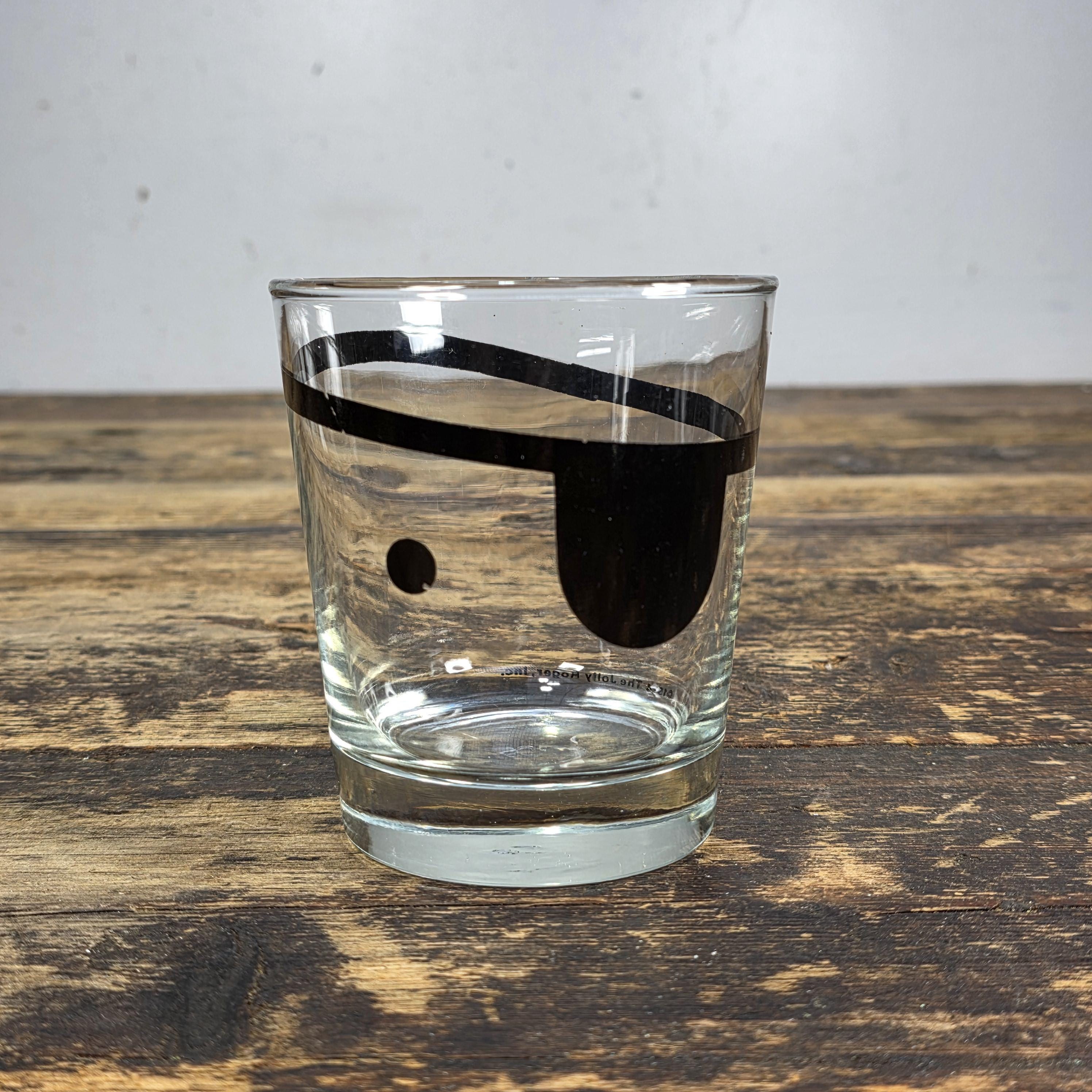 1974 The Jolly Roger Pirate Rocks Glass by Libbey Vintage Barware USA