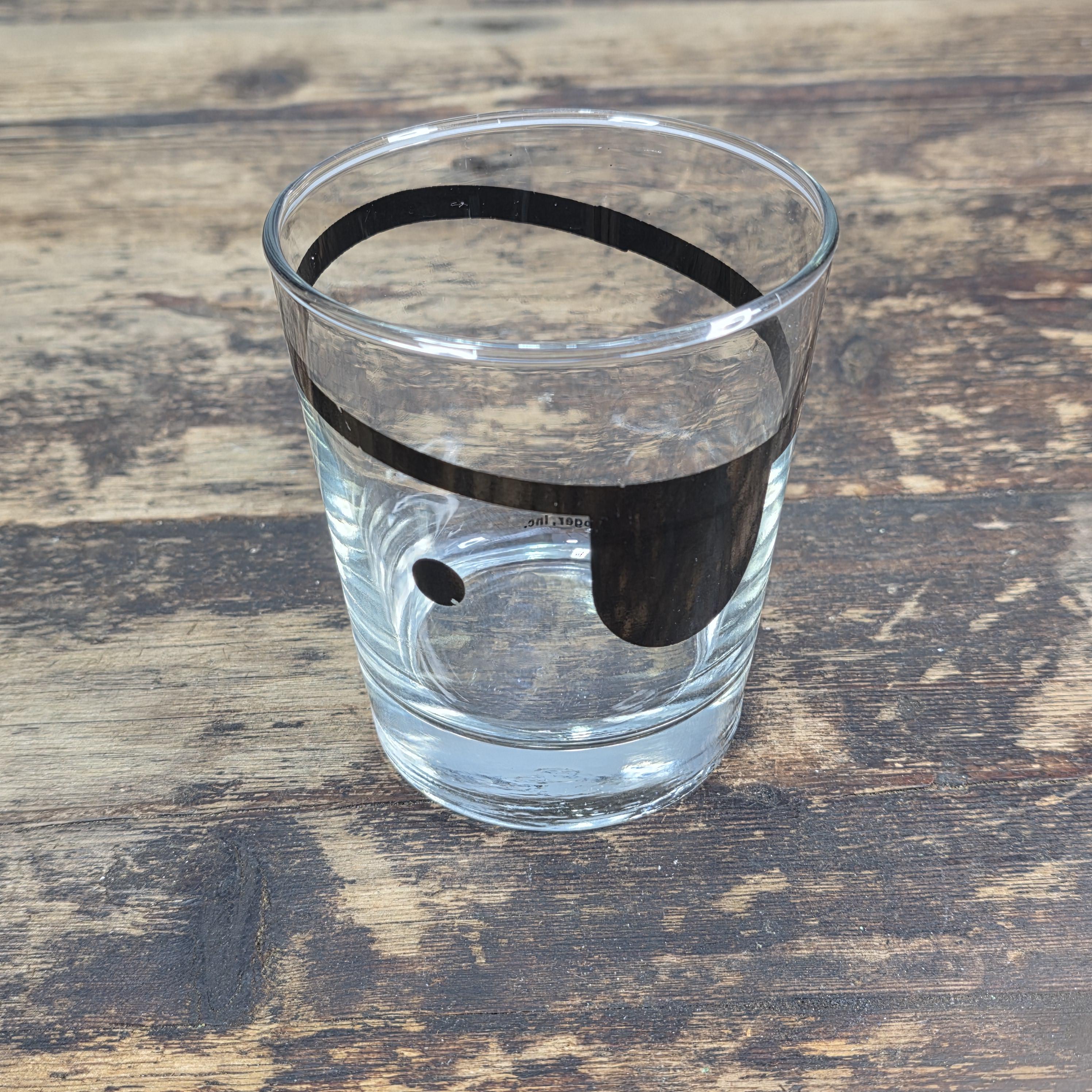 1974 The Jolly Roger Pirate Rocks Glass by Libbey Vintage Barware USA