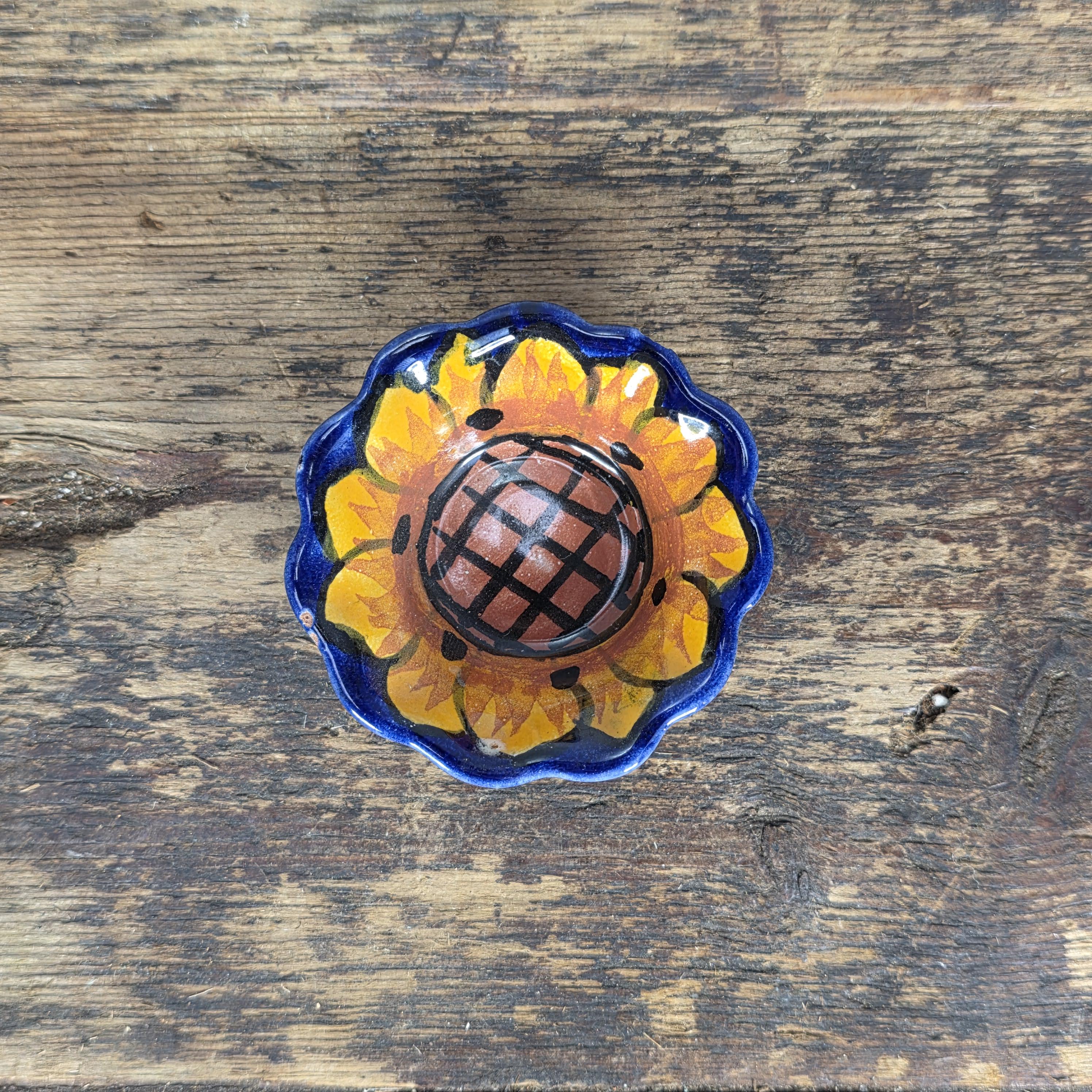 Hand Painted Talavera Small Bowls Set, Mexican Folk Art Pottery (4pcs)