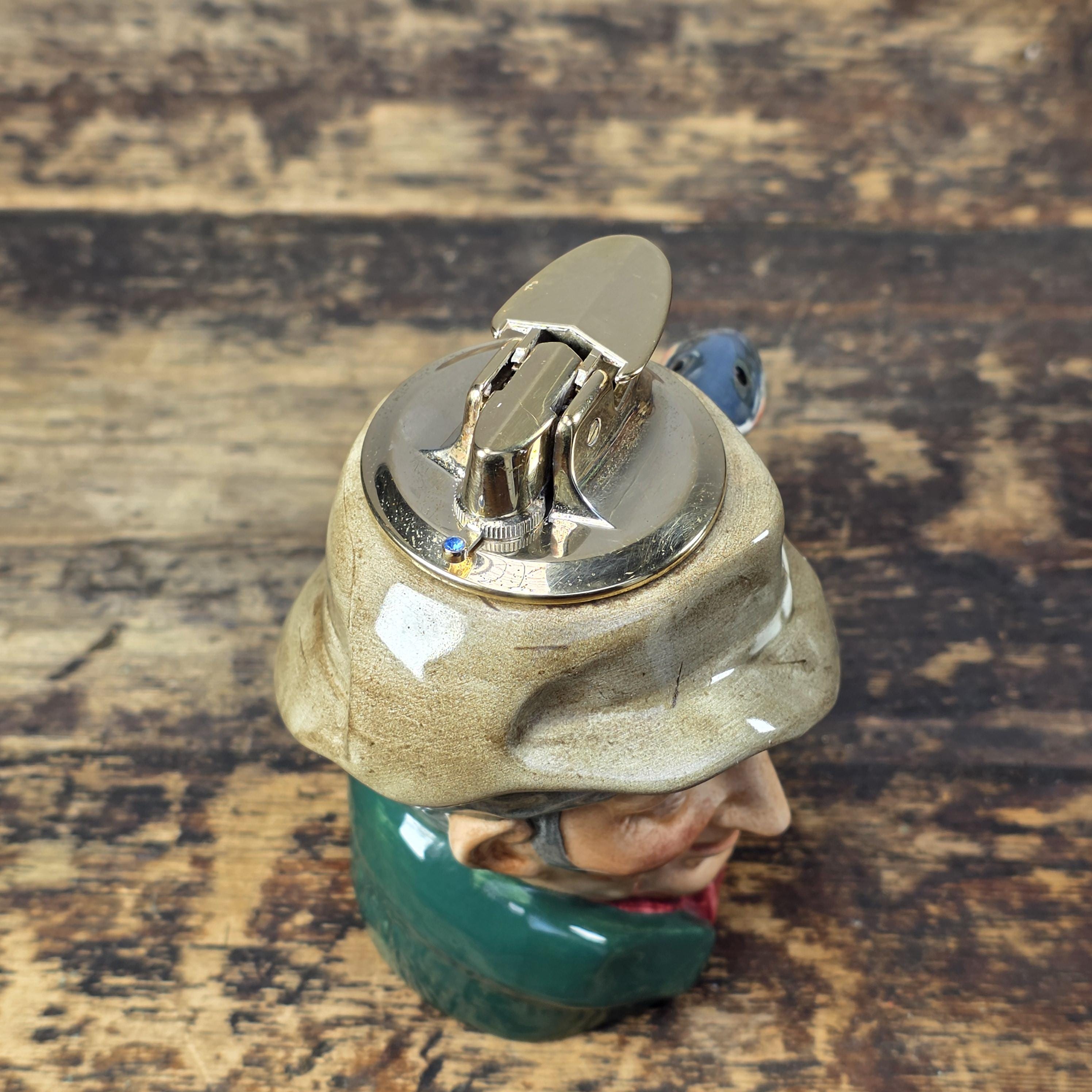 Royal Doulton The Poacher Character Jug Table Lighter Ronson Insert 1954 England