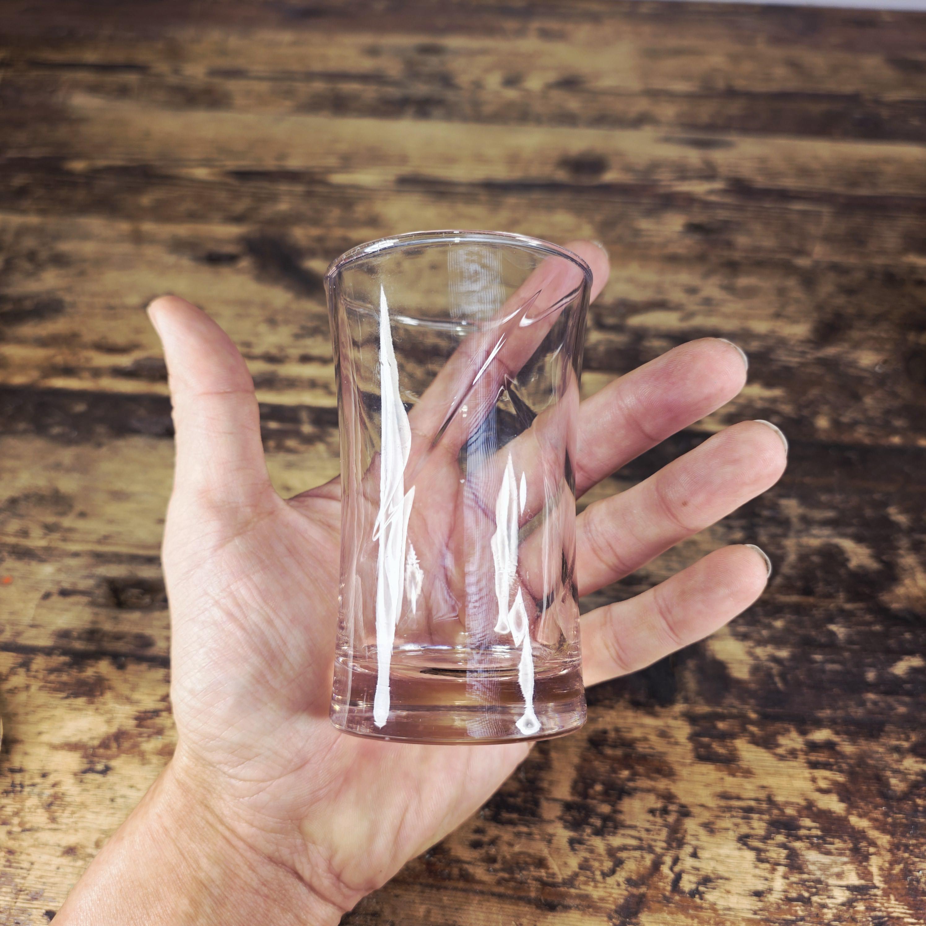 Vintage Blush Pink Swirl Glass Tumblers – Set of 3 (6 oz. each)