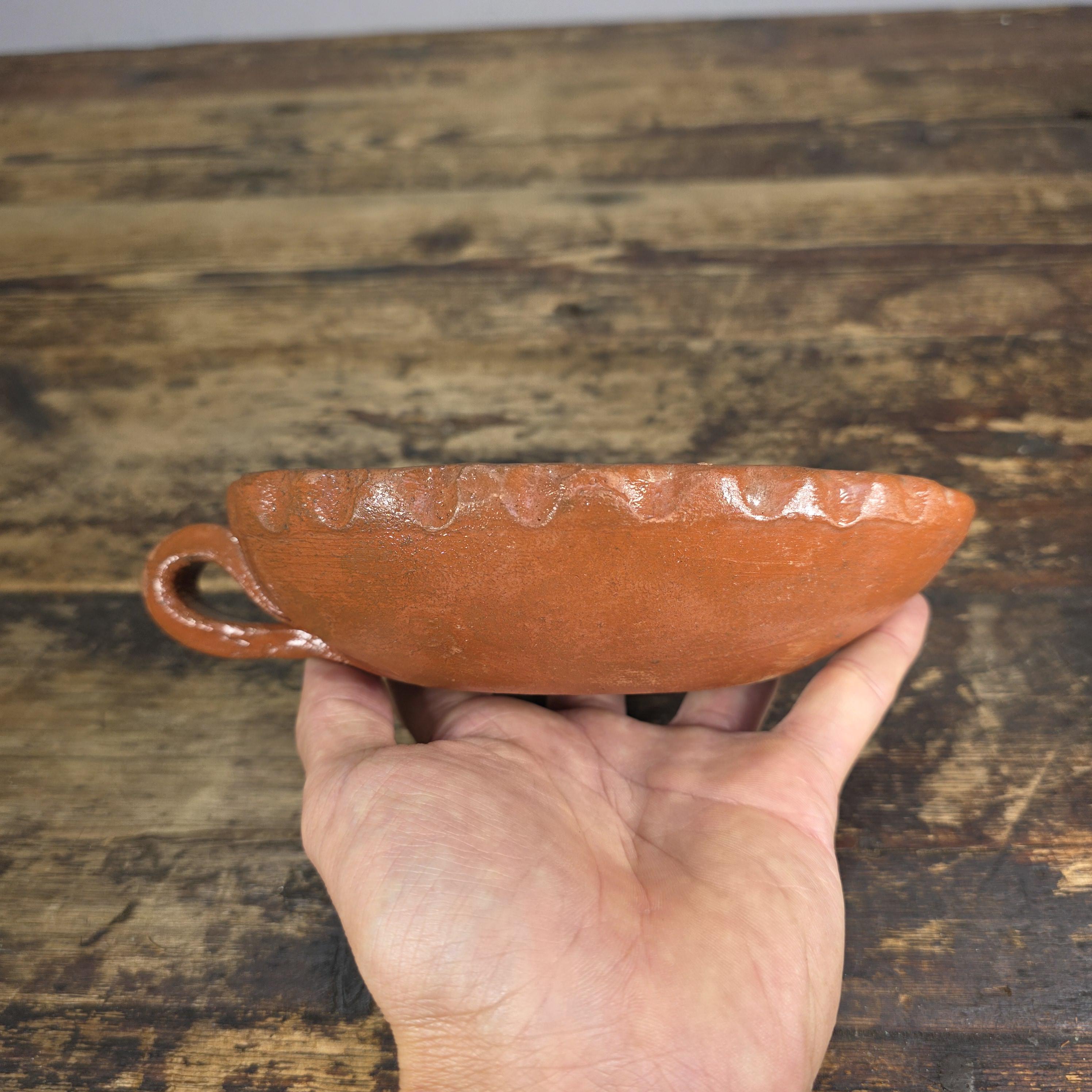 Set of 4 Vintage Patamban Barro Verde Leaf Bowls Green Glazed Mexican Pottery