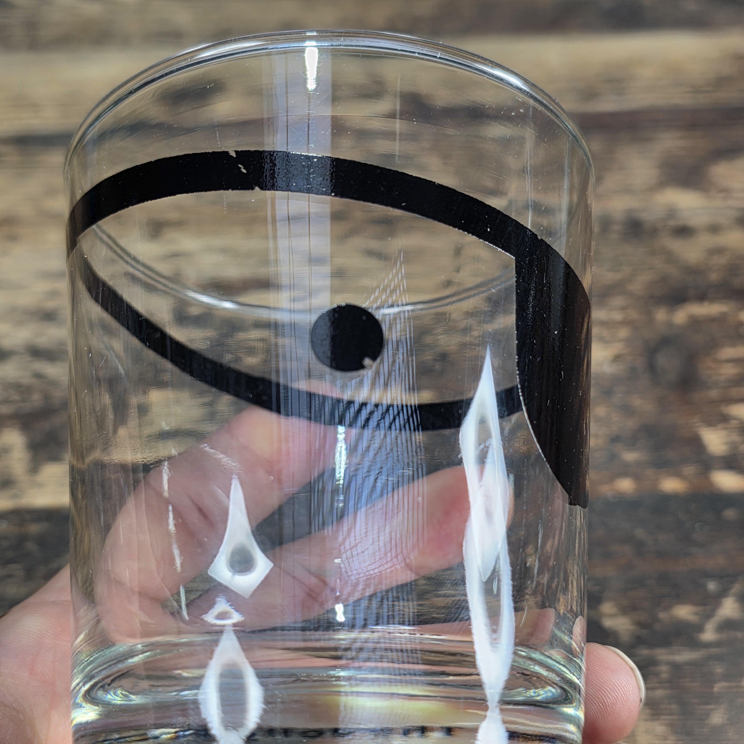 1974 The Jolly Roger Pirate Rocks Glass by Libbey Vintage Barware USA