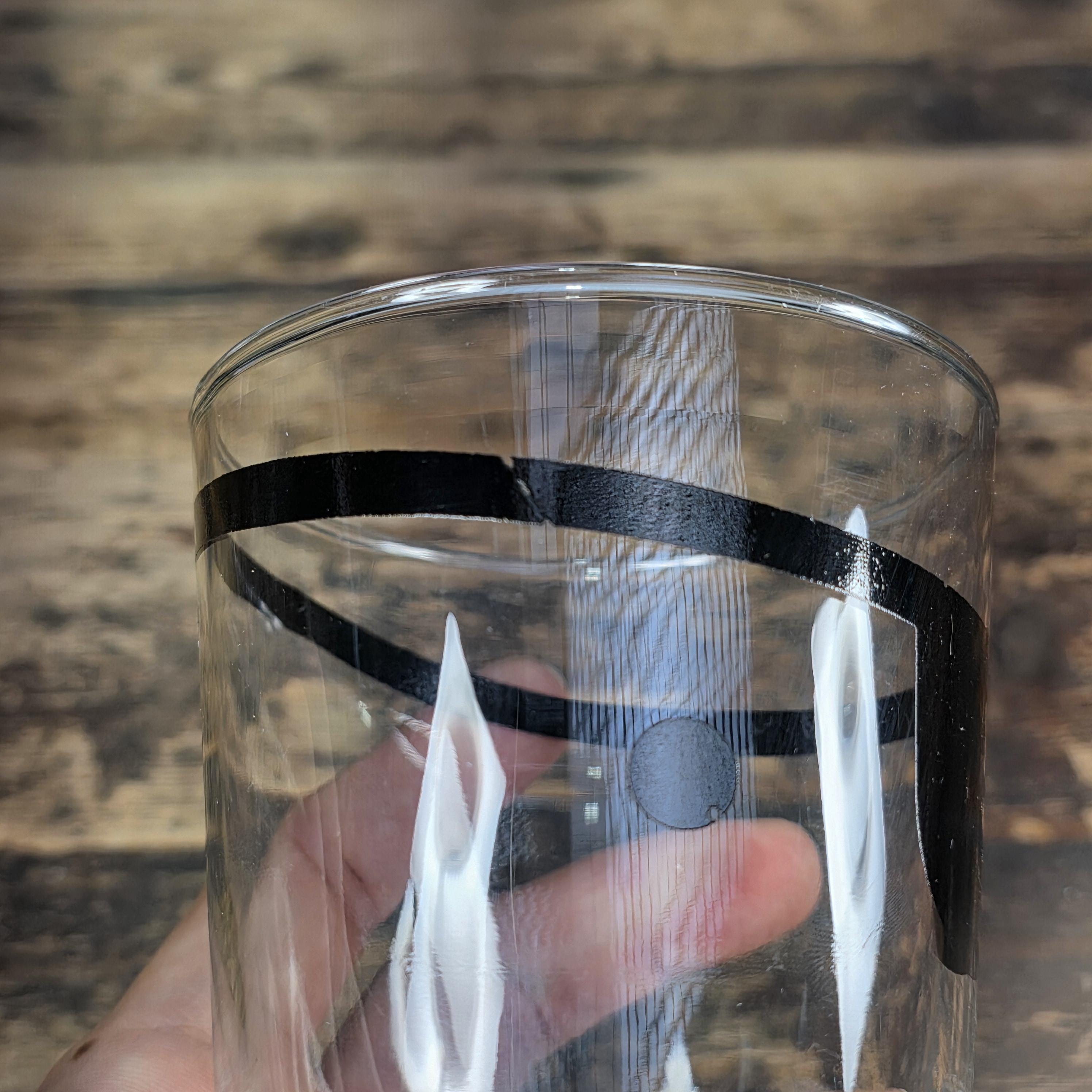 1974 The Jolly Roger Pirate Rocks Glass by Libbey Vintage Barware USA