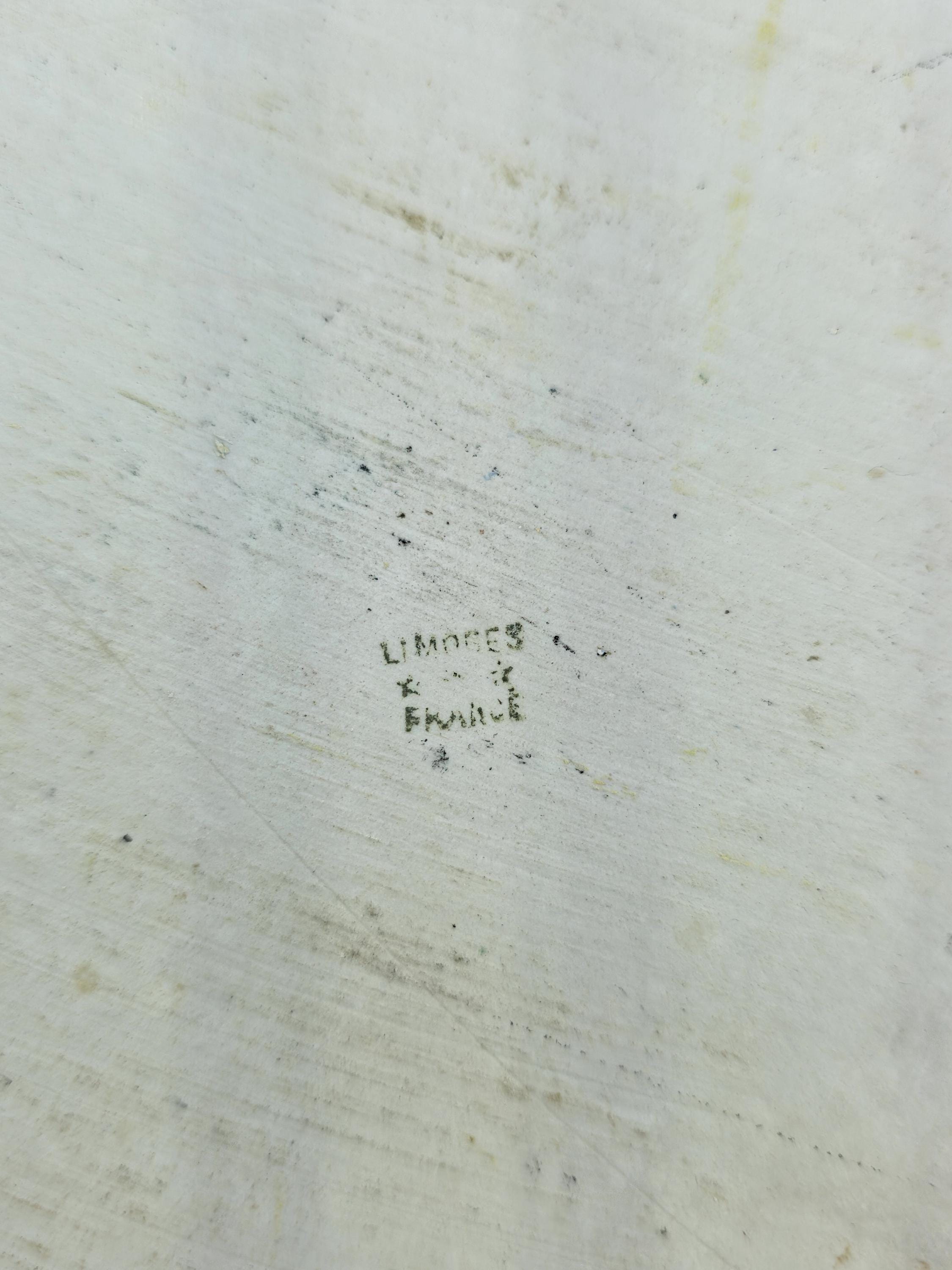 Limoges France Porcelain Tray with Gilt Monogram & Greek Key Border — c.1900s