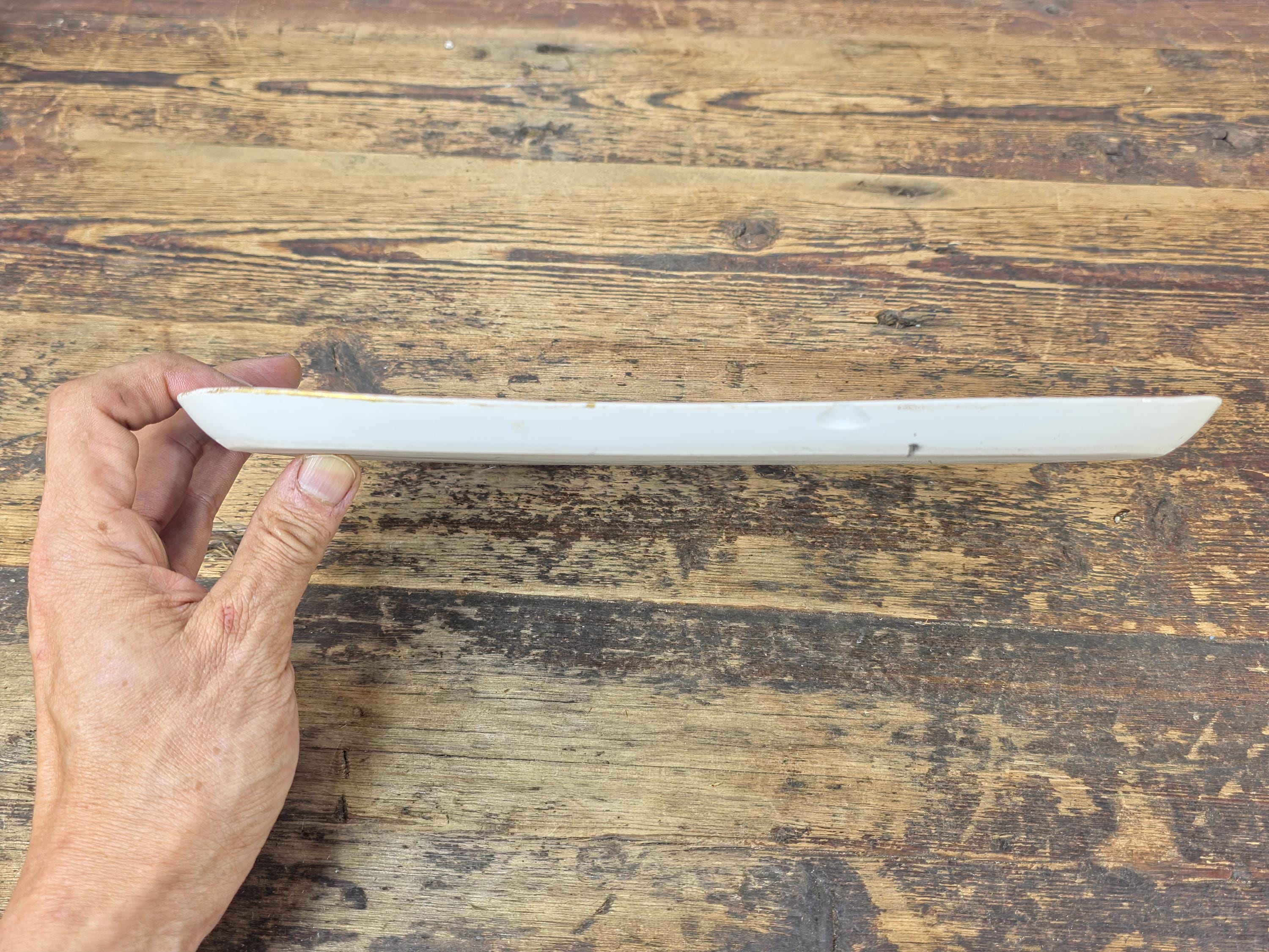 Limoges France Porcelain Tray with Gilt Monogram & Greek Key Border — c.1900s