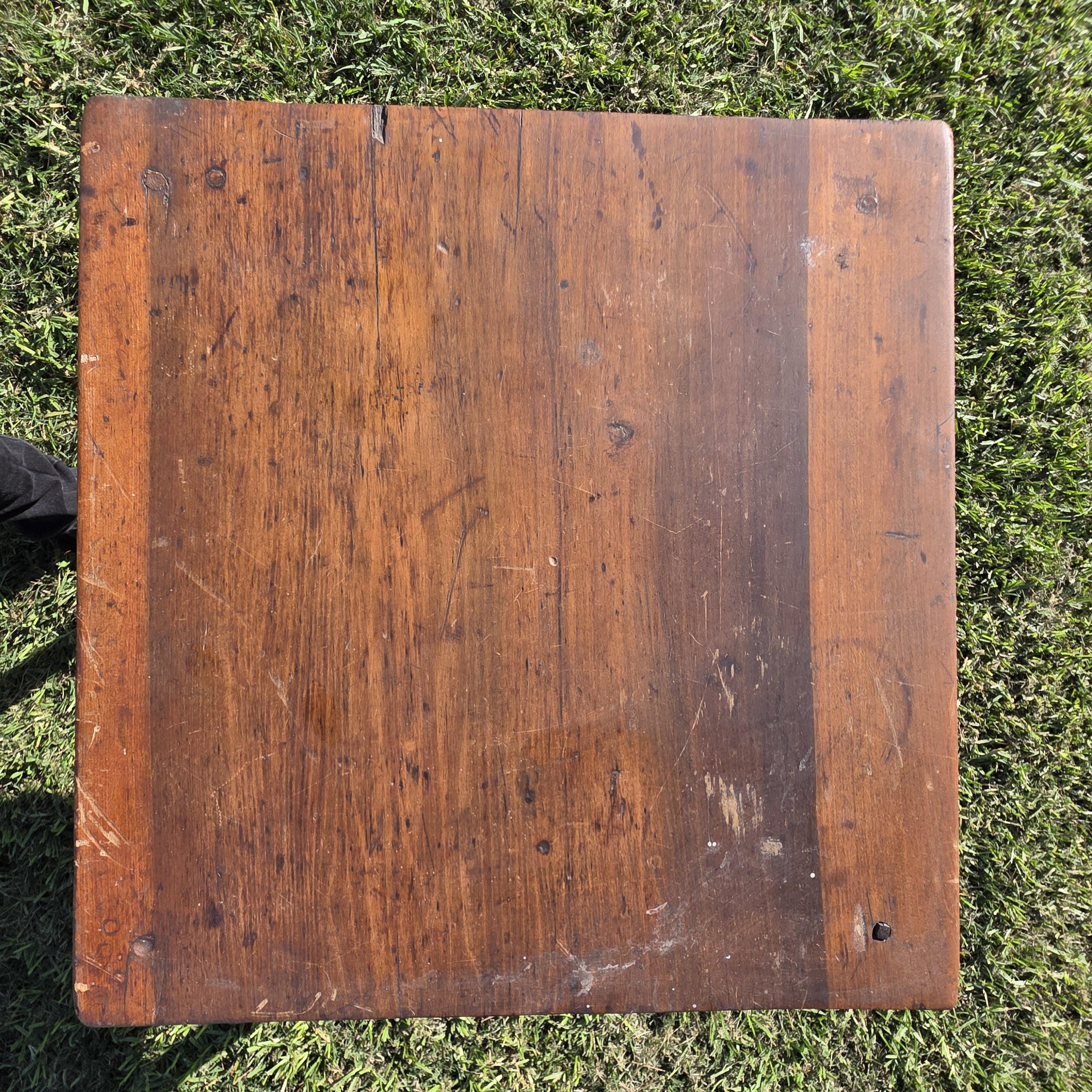 Antique New England Cherry One-Drawer Work Table c.1820s Original Mushroom Knob