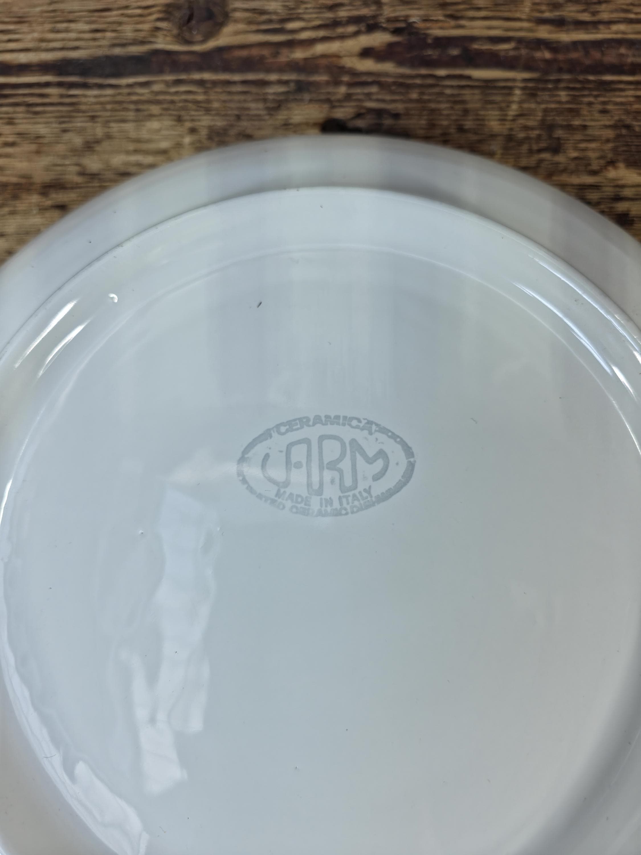 Vintage Ceramica ARM White Serving Bowl — Made in Italy, circa 1960s–1970s