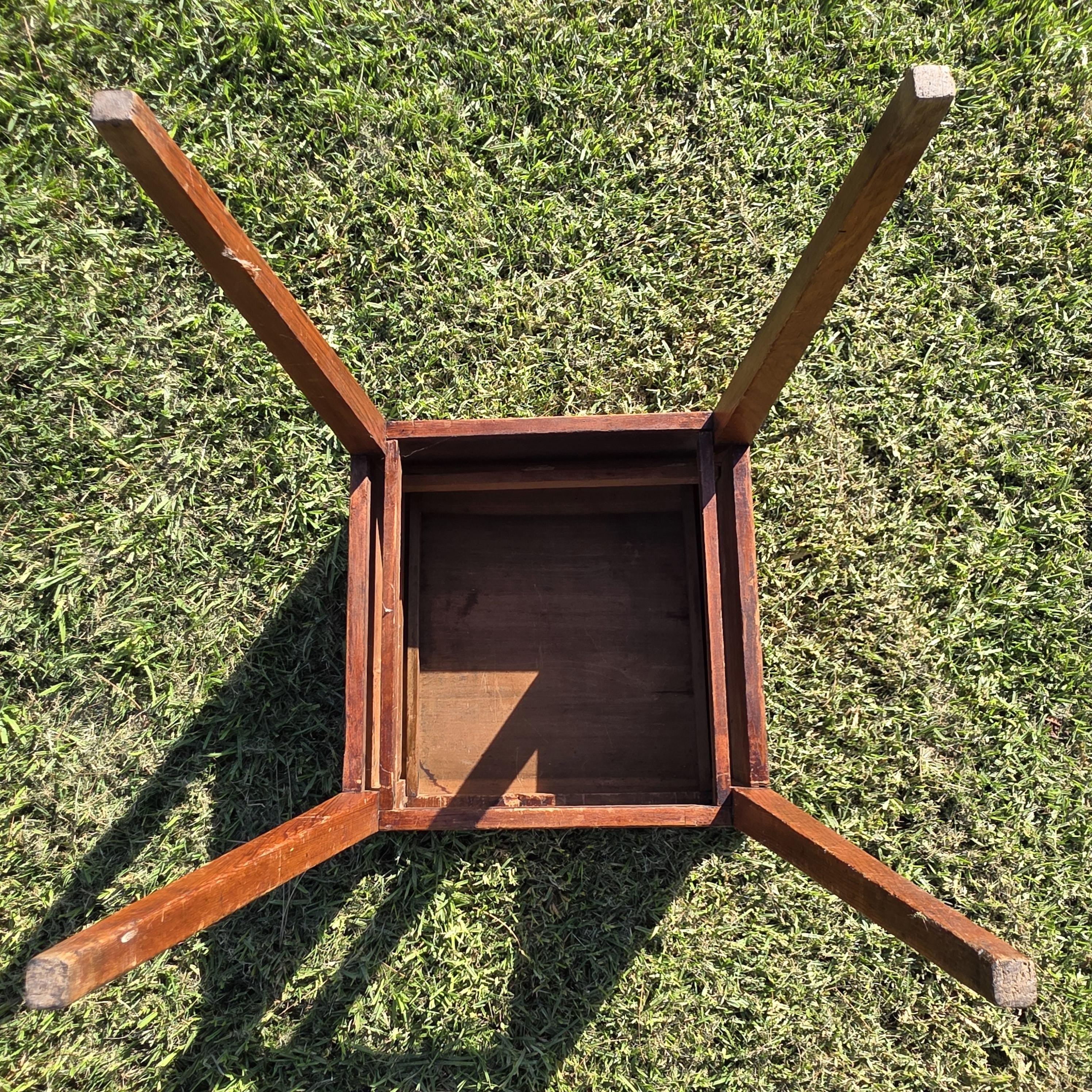 Antique New England Cherry One-Drawer Work Table c.1820s Original Mushroom Knob