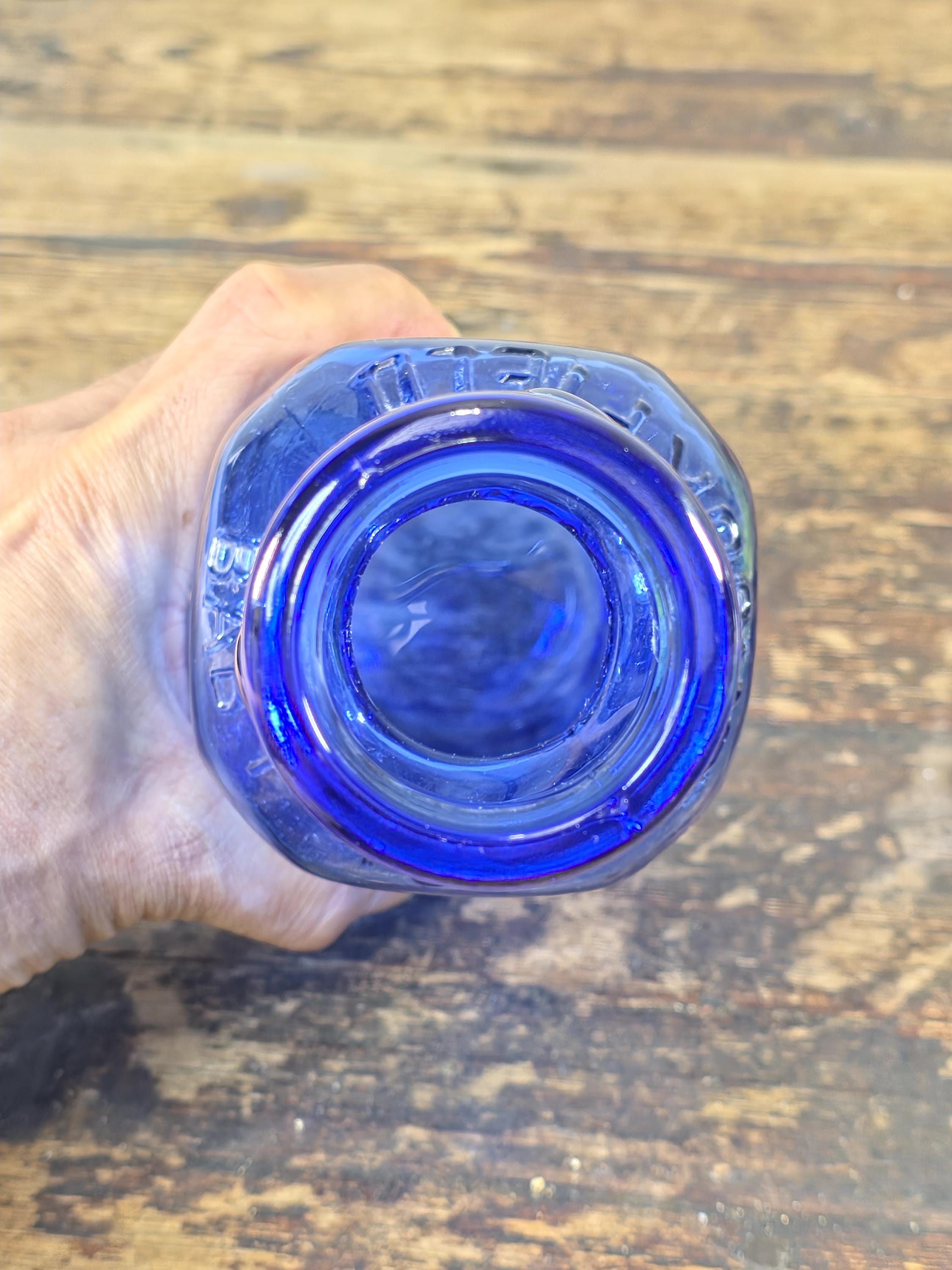 Brookfield Baby Top Cobalt Blue Glass Bottle 1 Quart – Vintage Figural Jar