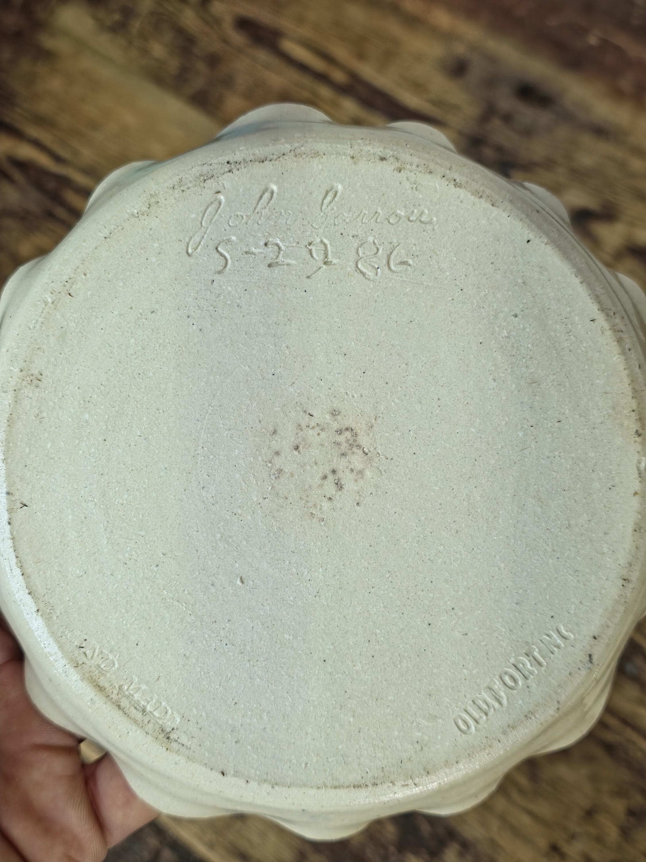 Handmade John Garrou Pottery Butter Dish Dome Old Fort NC Signed 1986