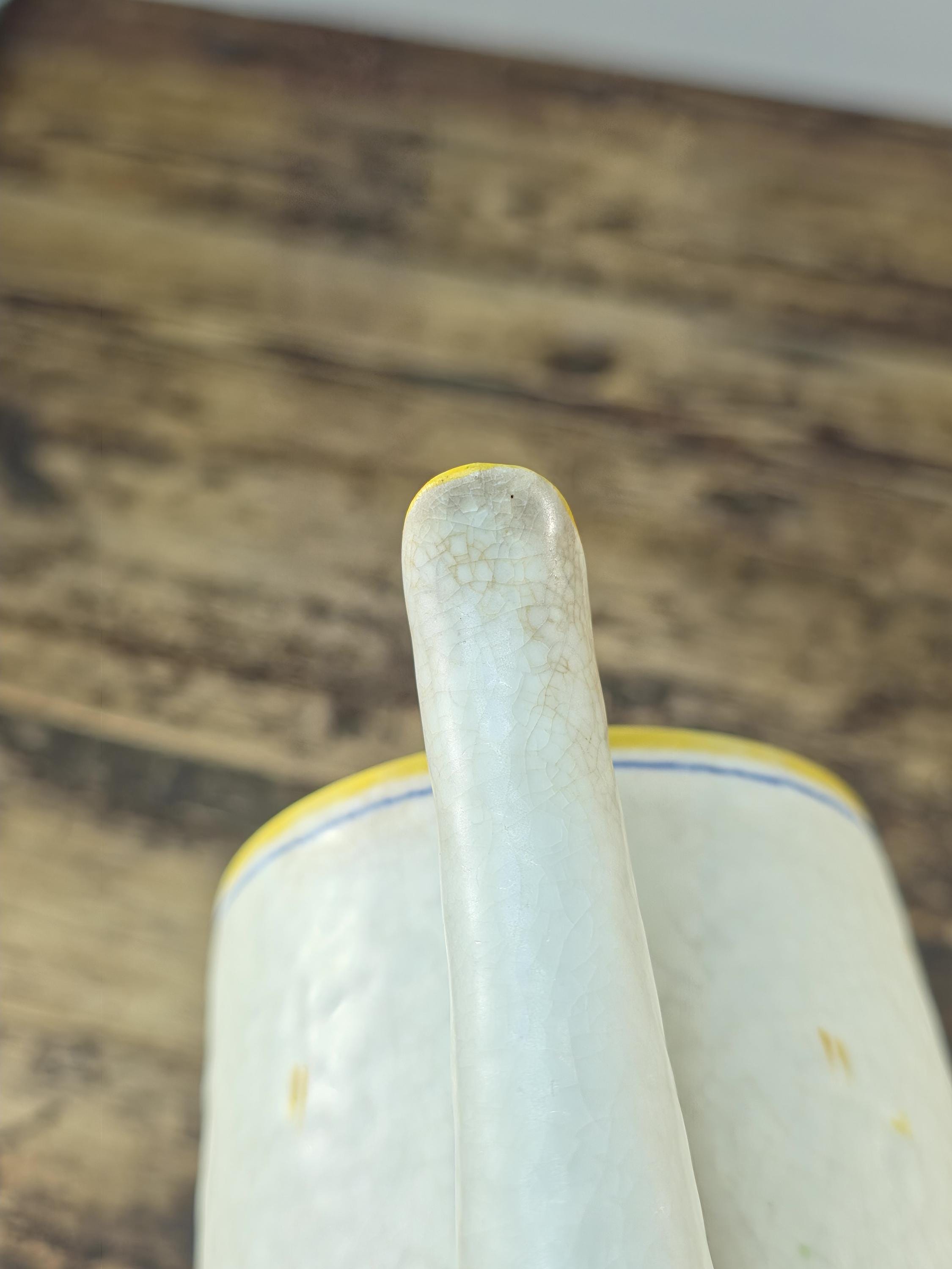 Crown Ducal Snow Glaze Coffee Pot 2lb Hand Painted Floral England Vintage