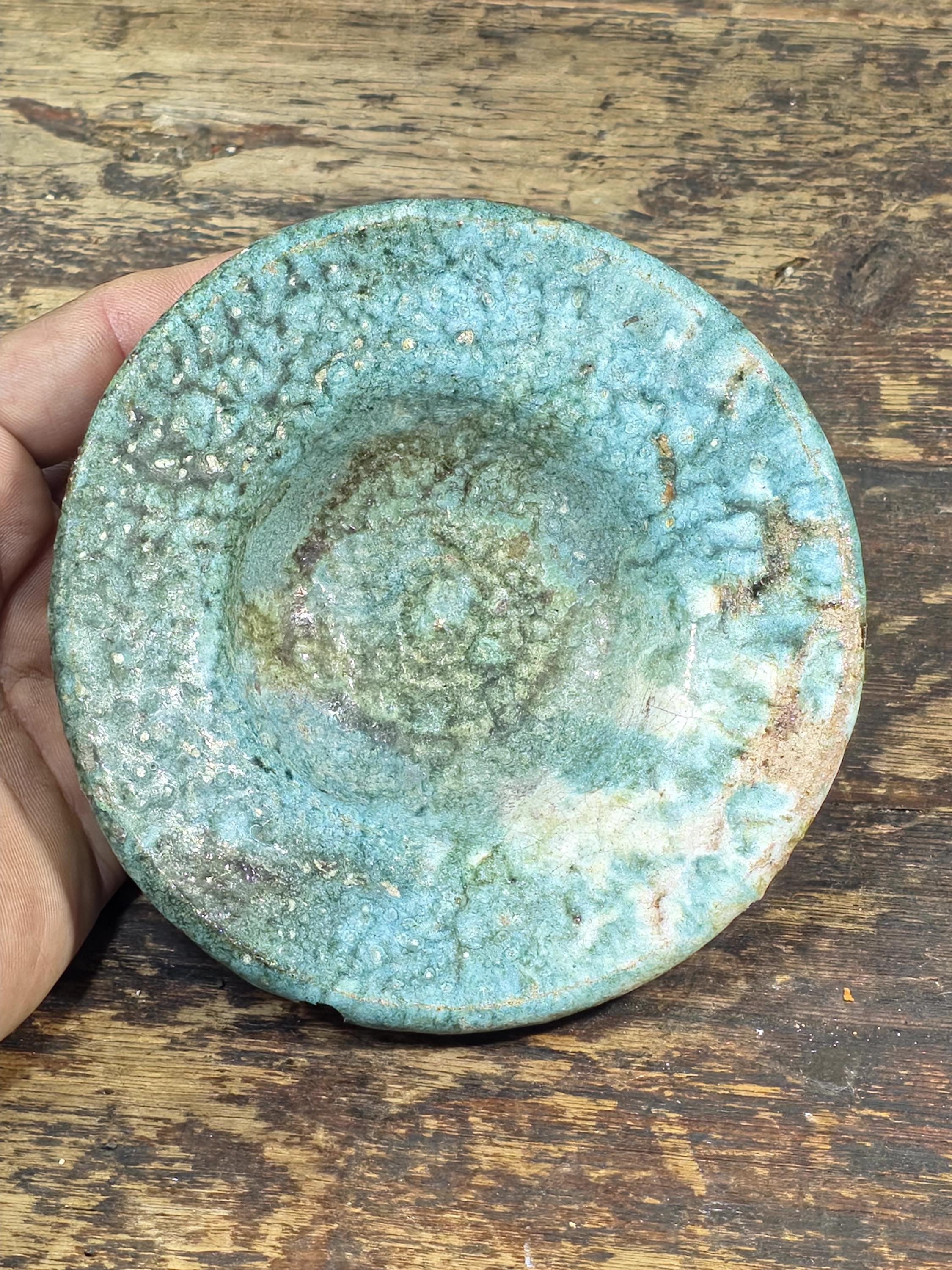 Vintage Green-Glazed Studio Pottery Small Bowl / Dish / Ashtray 5" Dia × 1.5" H