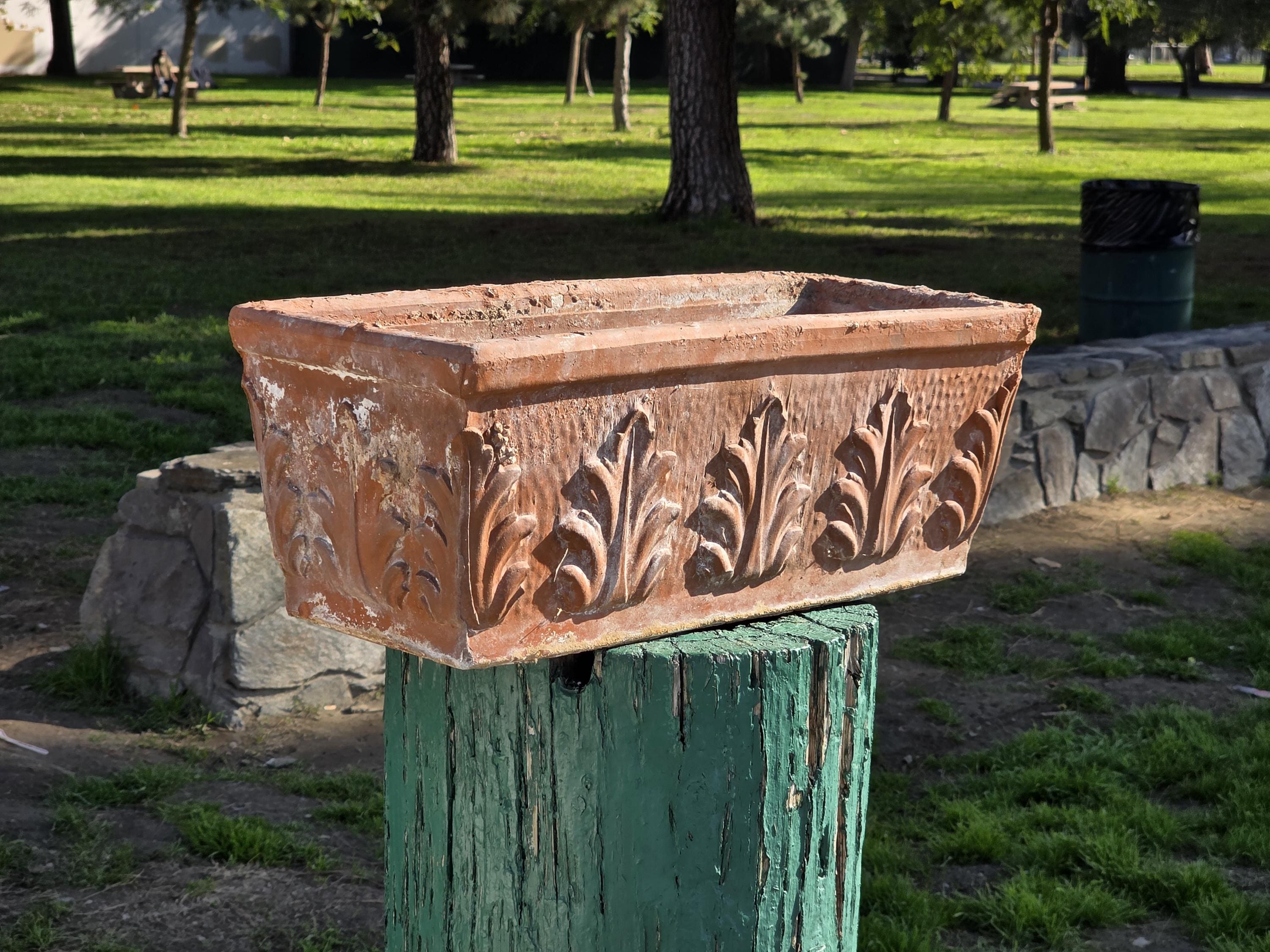 Vintage Italian Terracotta Planter – Weathered & Rustic – Marked 50 SILMA ITALY