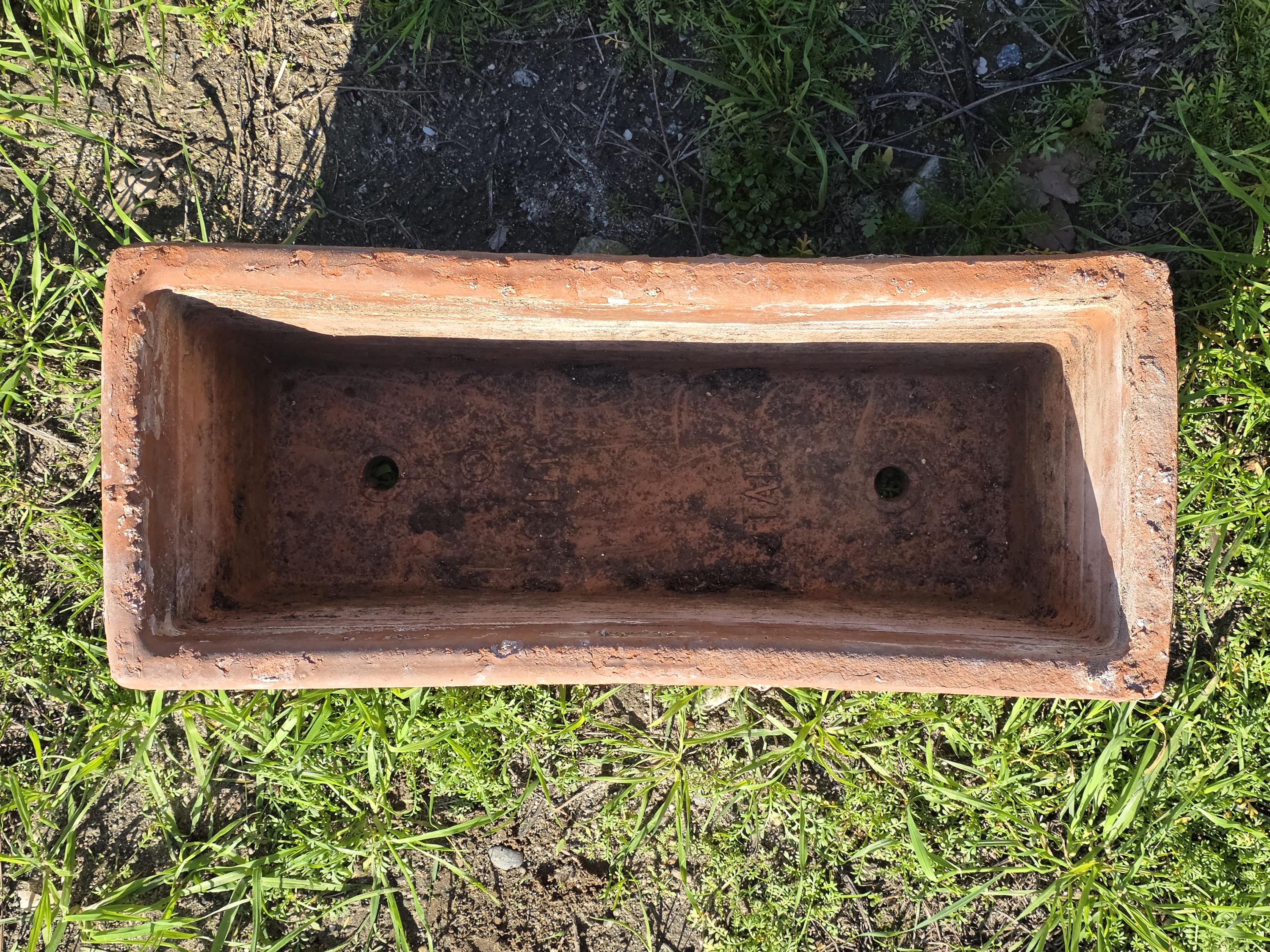 Vintage Italian Terracotta Planter – Weathered & Rustic – Marked 50 SILMA ITALY