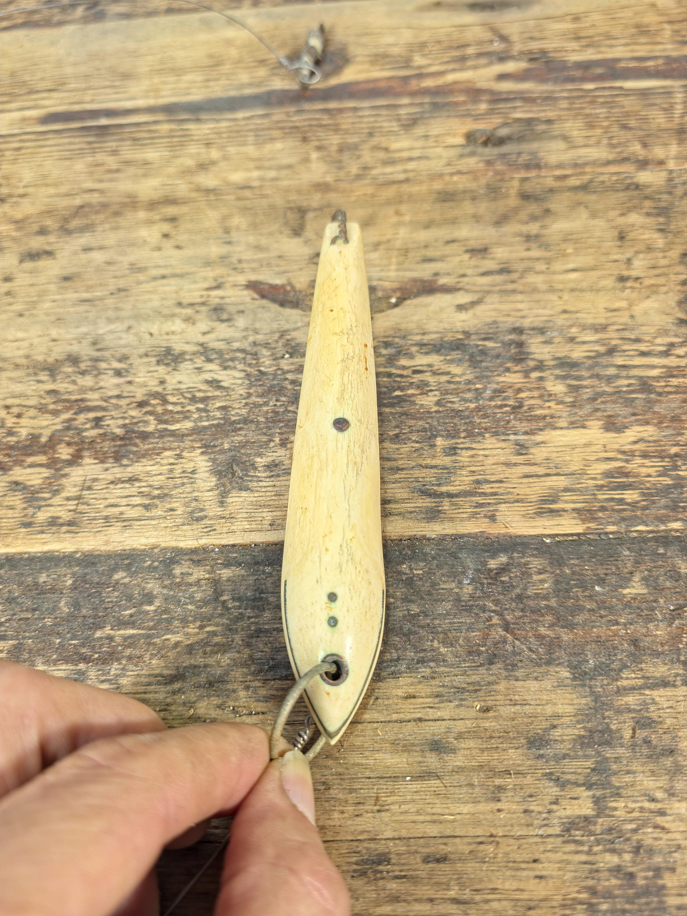 Vintage National Brand Tackle Japan Bone Tuna Jig 6" — Wooden Fishing Lure