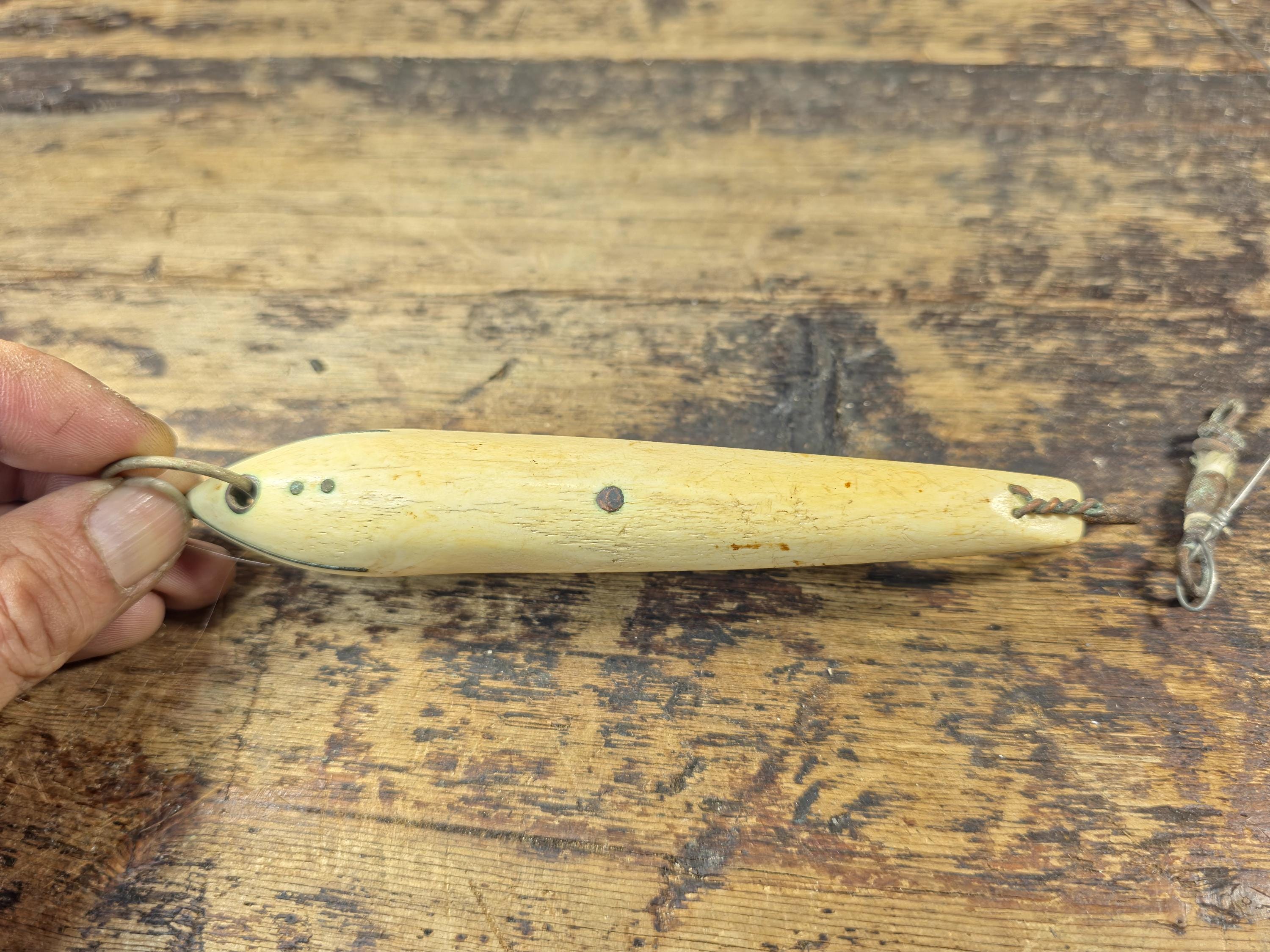 Vintage National Brand Tackle Japan Bone Tuna Jig 6" — Wooden Fishing Lure