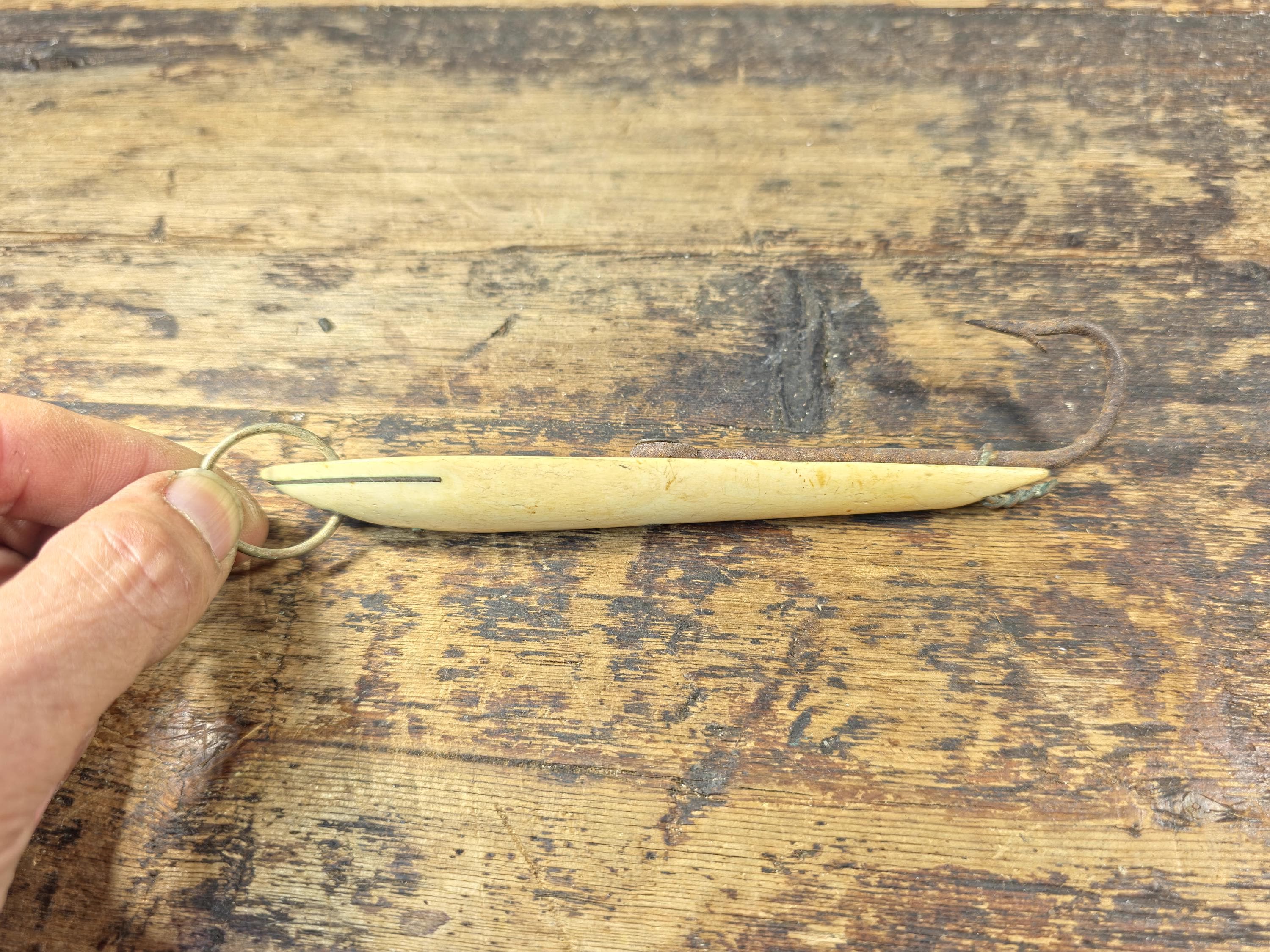 Vintage National Brand Tackle Japan Bone Tuna Jig 6" — Wooden Fishing Lure