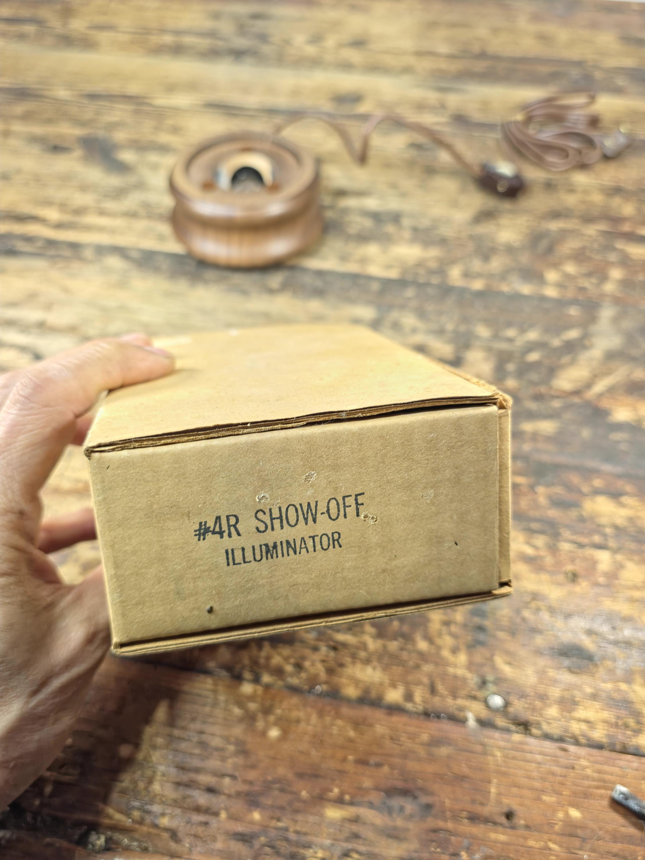 Vintage Wooden Display Light Stand by Analite Inc. “Show-Off Illuminator” USA