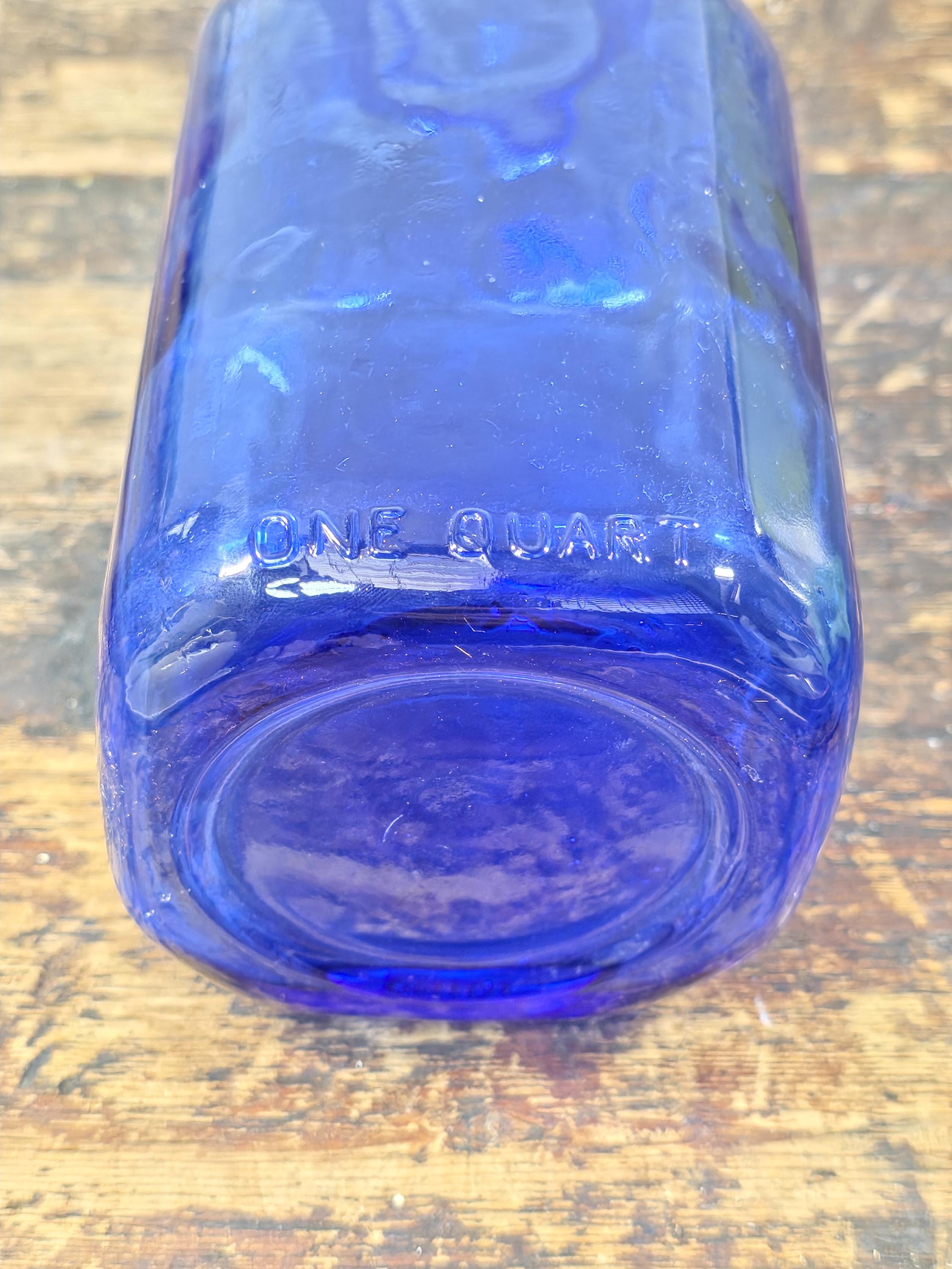 Brookfield Baby Top Cobalt Blue Glass Bottle 1 Quart – Vintage Figural Jar