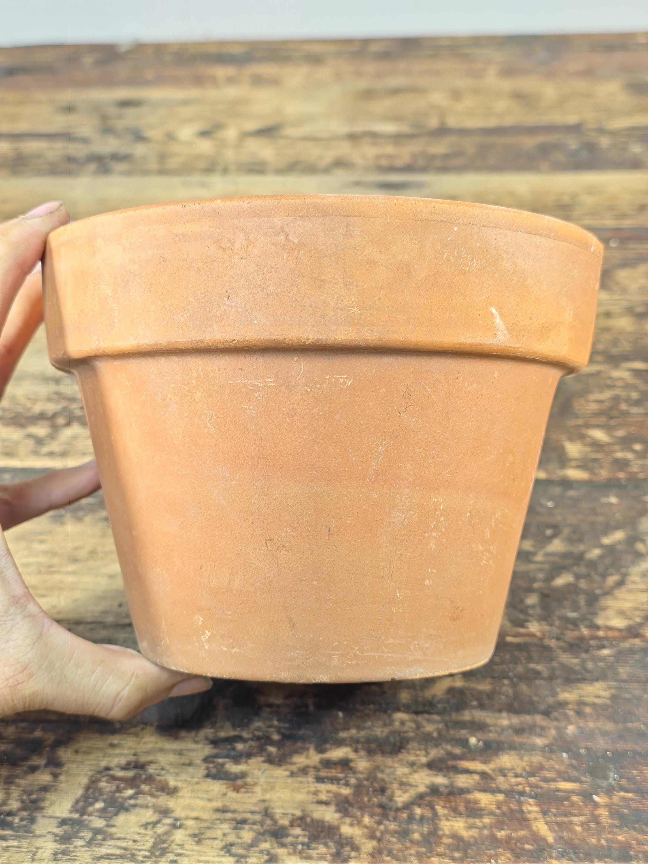 Vintage Unglazed Terracotta Planter Pot – VAS-TREV Italy – 7" Dia