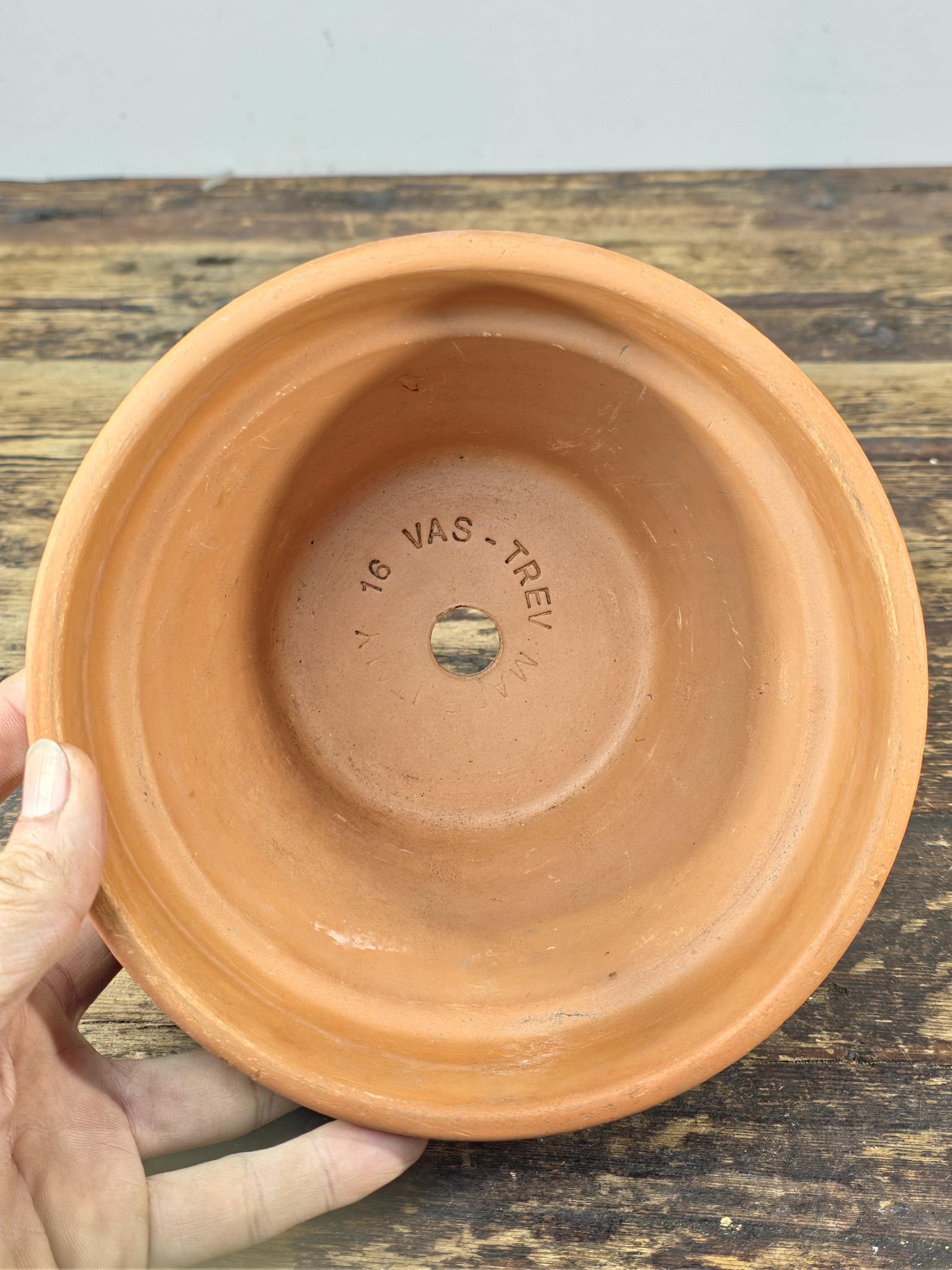 Vintage Unglazed Terracotta Planter Pot – VAS-TREV Italy – 7" Dia