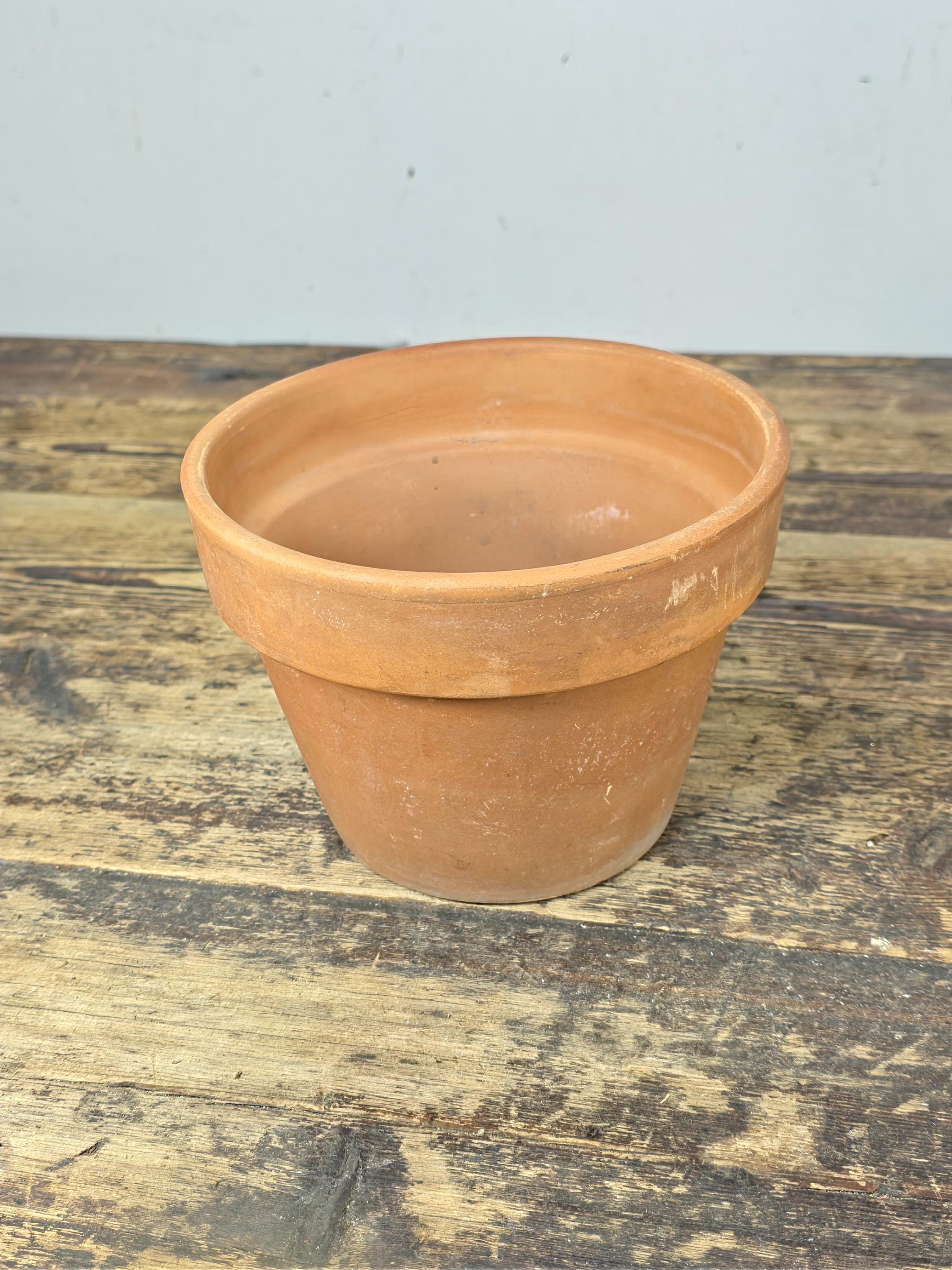 Vintage Unglazed Terracotta Planter Pot – VAS-TREV Italy – 7" Dia