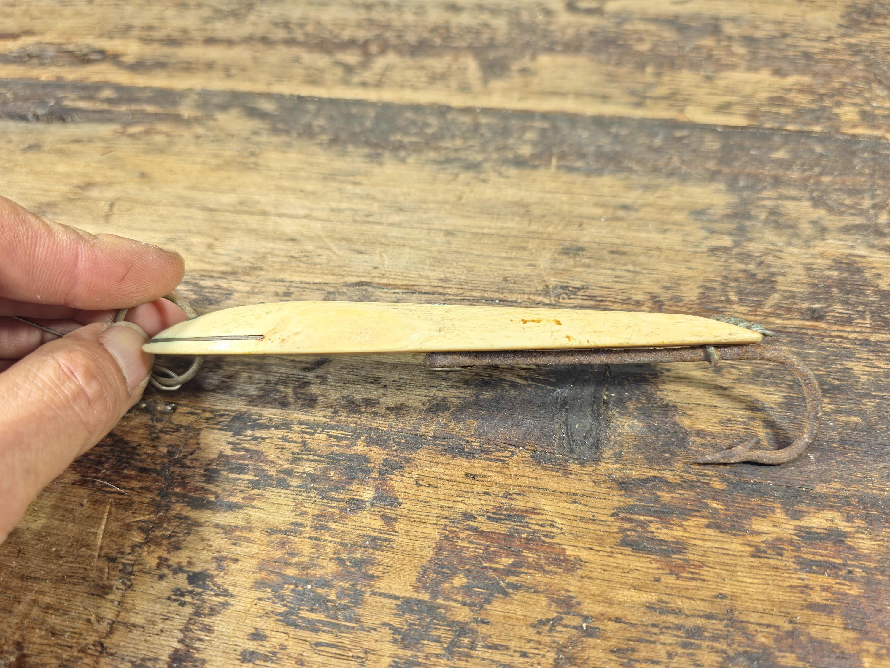 Vintage National Brand Tackle Japan Bone Tuna Jig 6" — Wooden Fishing Lure