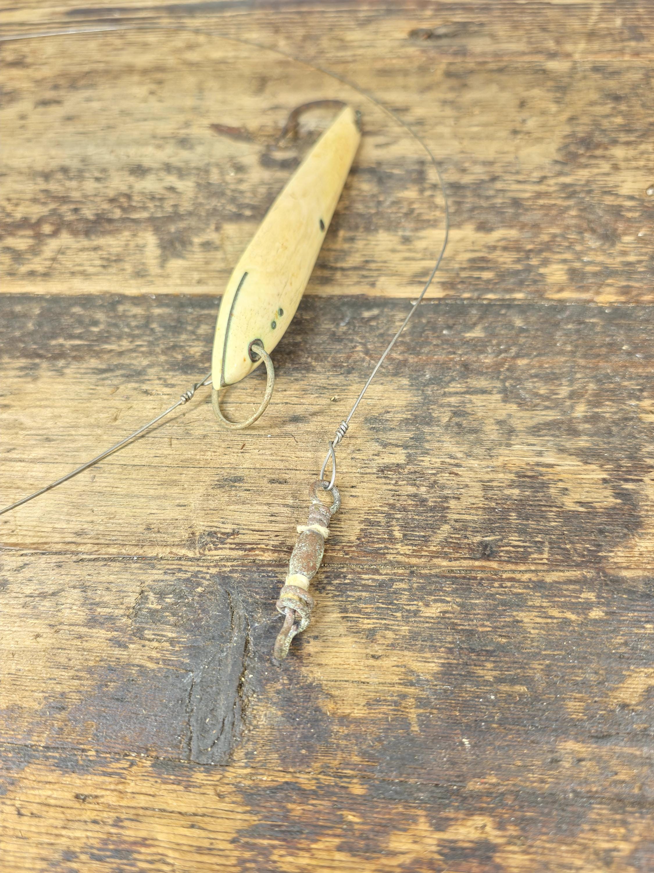 Vintage National Brand Tackle Japan Bone Tuna Jig 6" — Wooden Fishing Lure