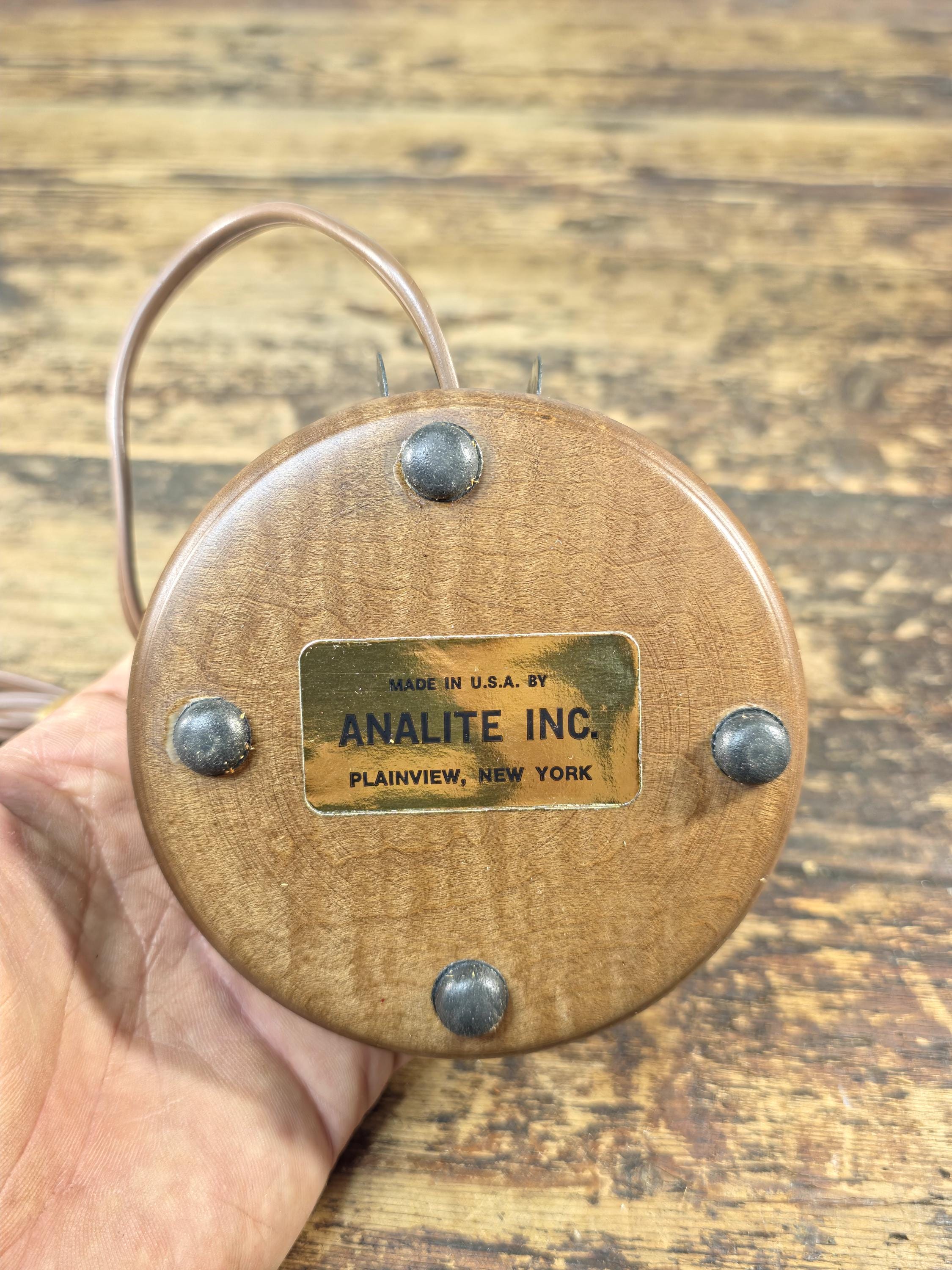 Vintage Wooden Display Light Stand by Analite Inc. “Show-Off Illuminator” USA