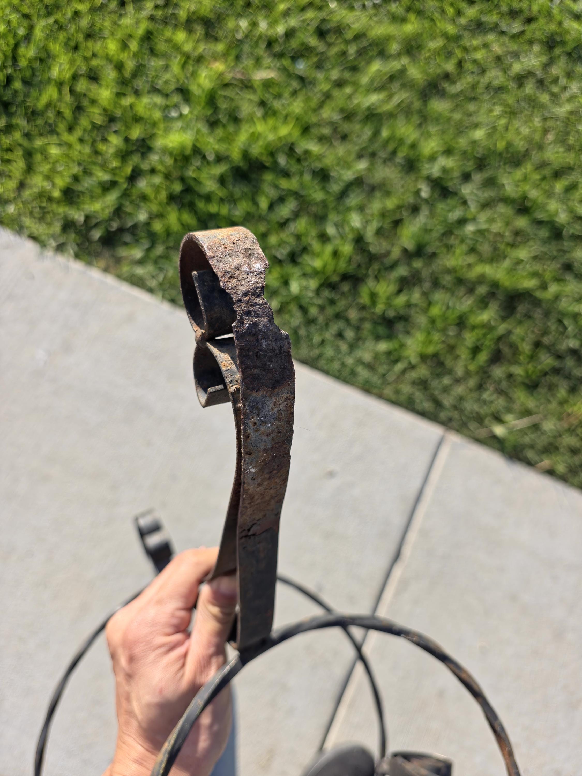 Vintage Spanish Revival Plant Stand 19" Mid-Century Twisted Iron Planter Holder