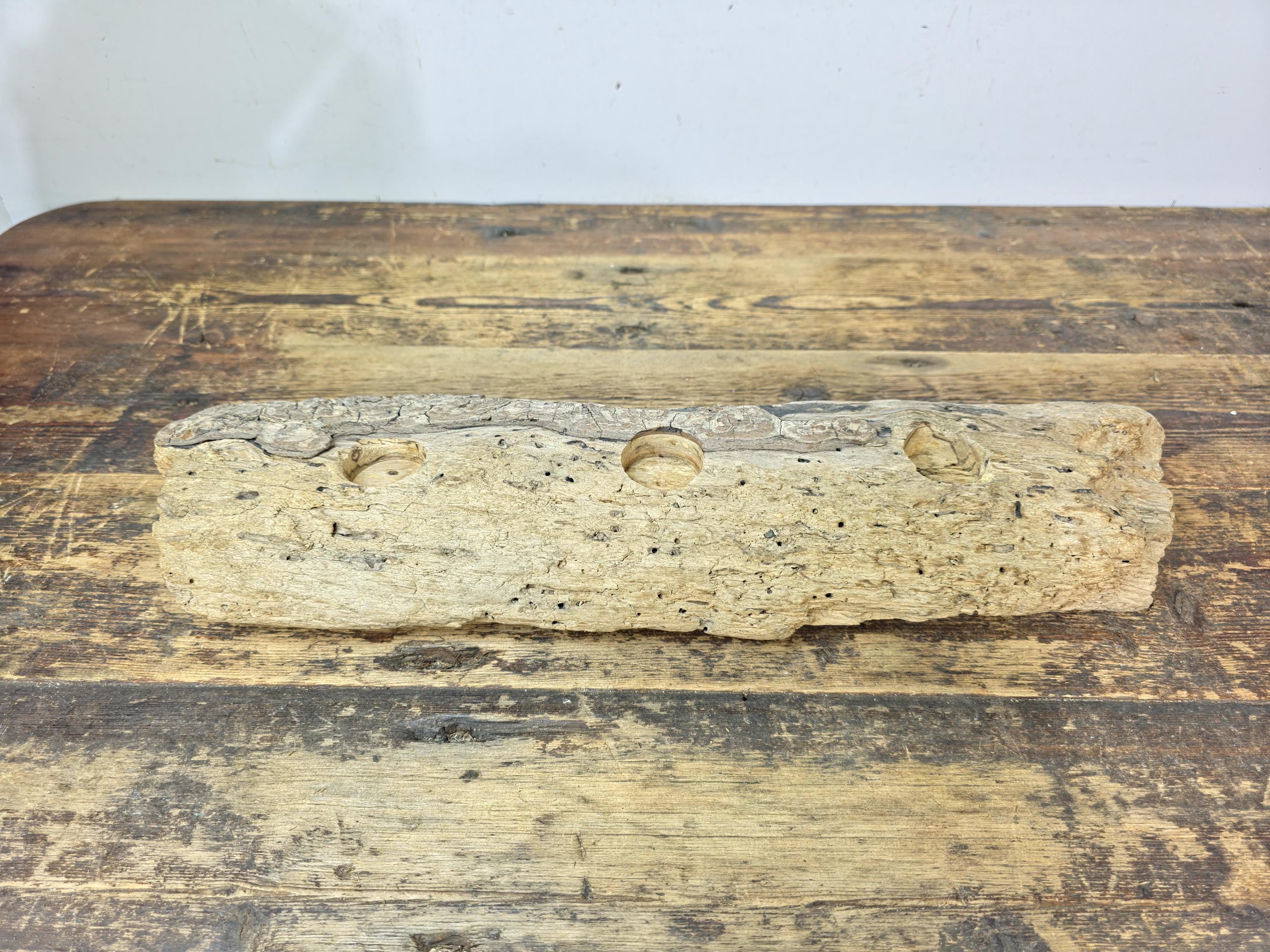 Artisan Made Driftwood three votive candle holder Including 3 Tea lights 19.5" L
