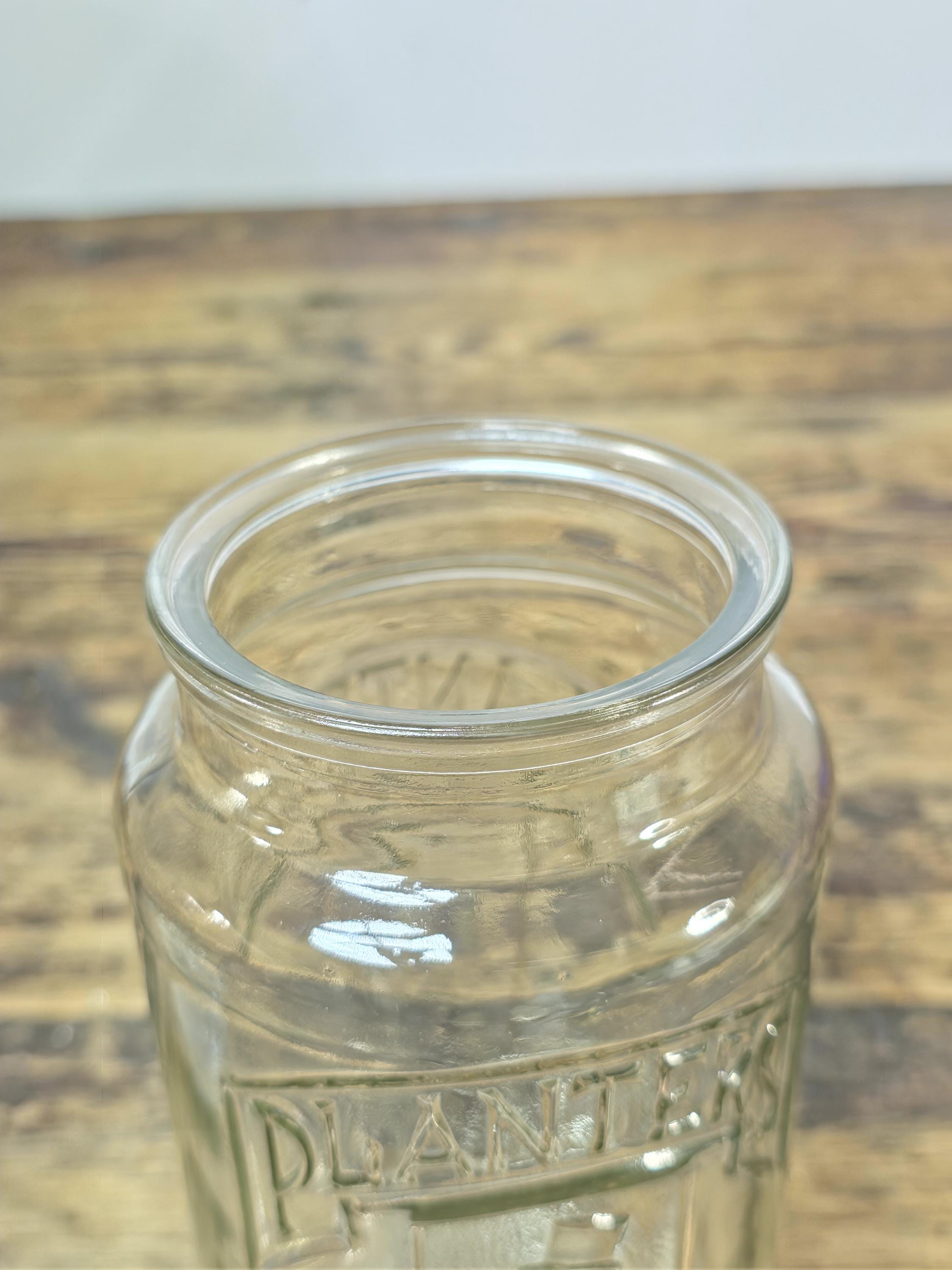 Vintage 1981 Planters Mr. Peanut 75th Anniversary Glass Jar