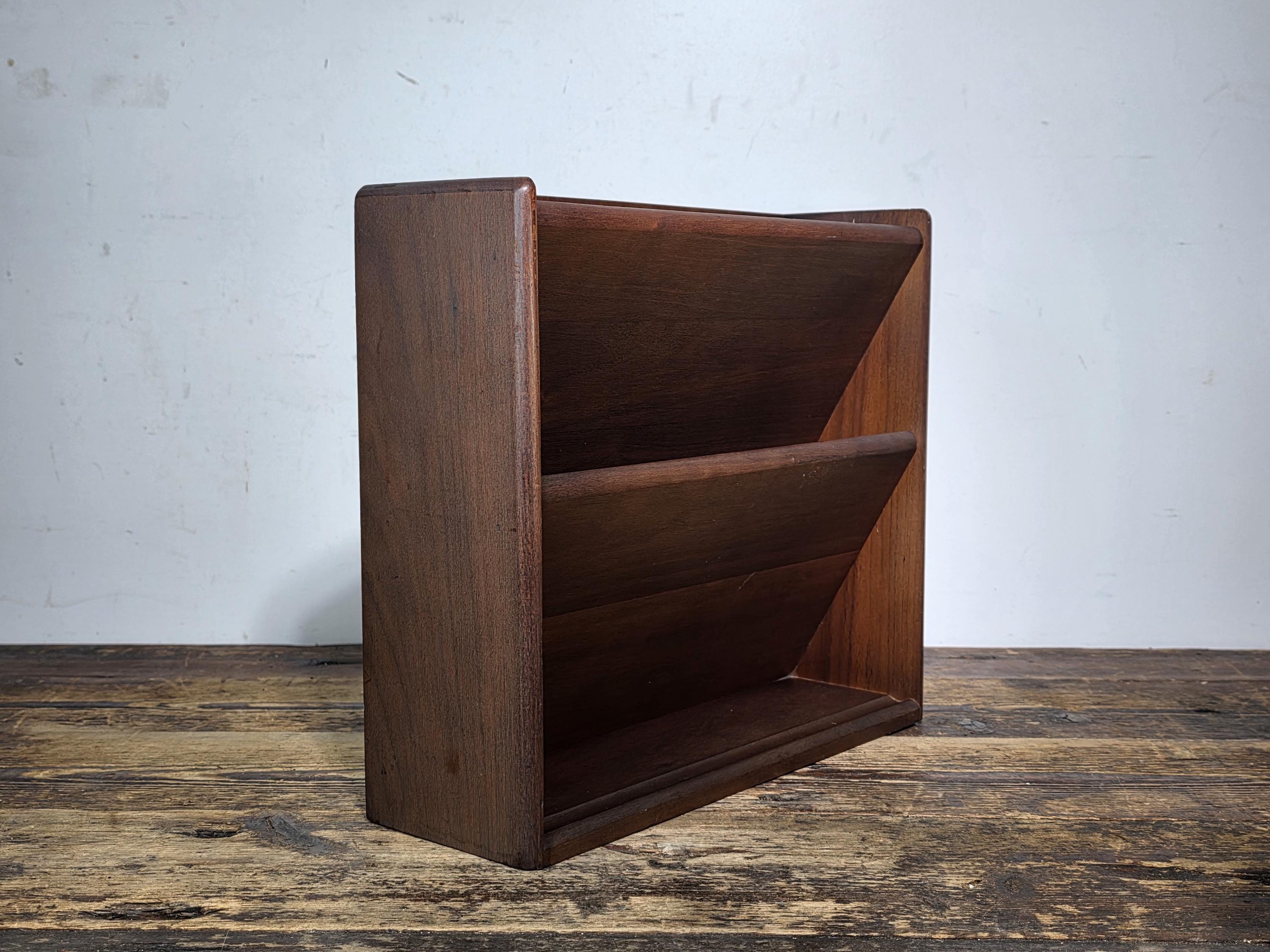 Mid-Century Modern Walnut Wall-Mounted Document Organizer
