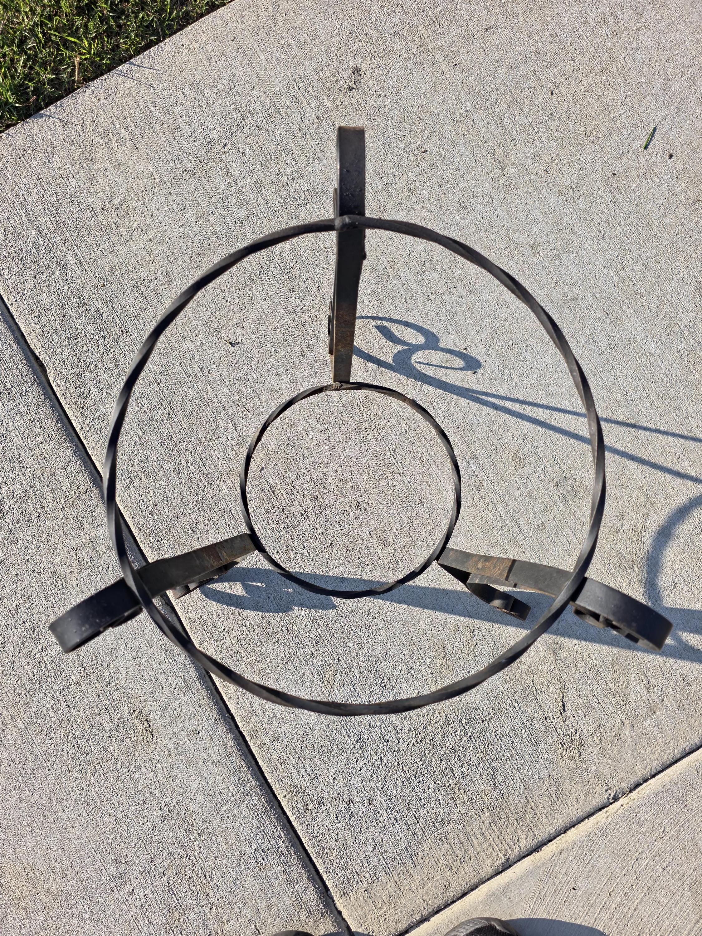 Vintage Spanish Revival Plant Stand 19" Mid-Century Twisted Iron Planter Holder