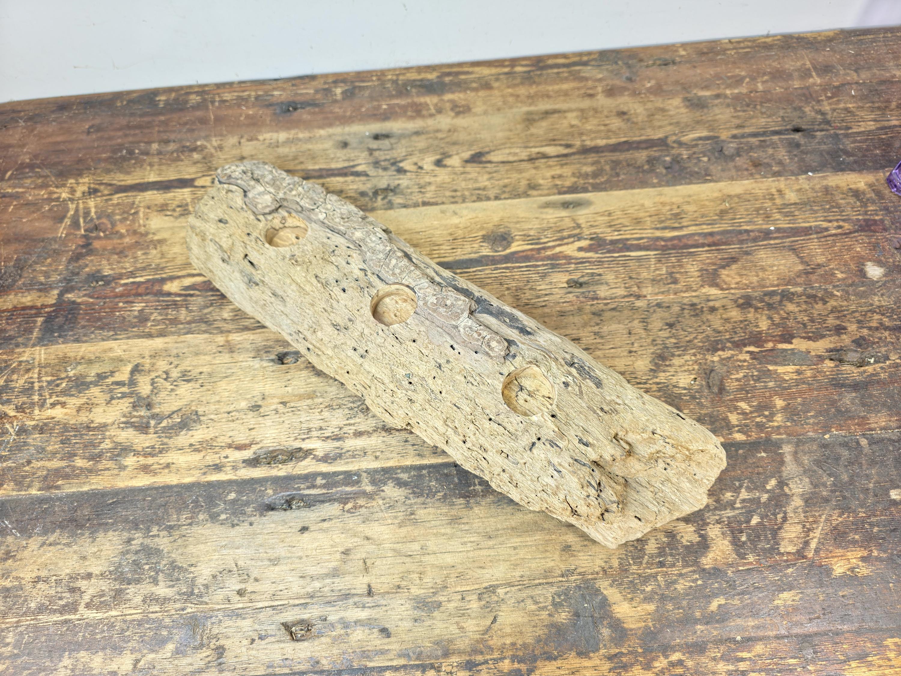 Artisan Made Driftwood three votive candle holder Including 3 Tea lights 19.5" L