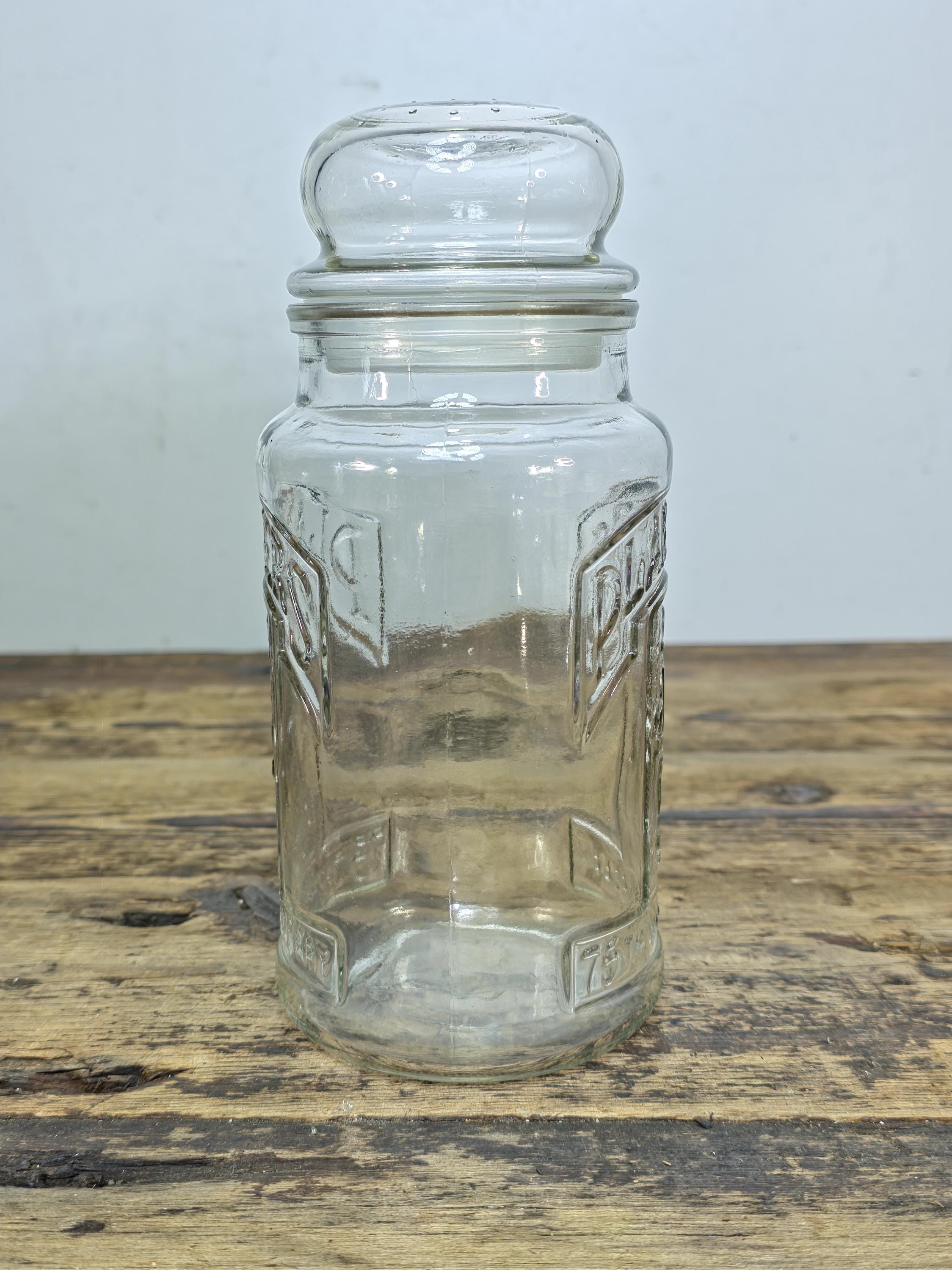Vintage 1981 Planters Mr. Peanut 75th Anniversary Glass Jar
