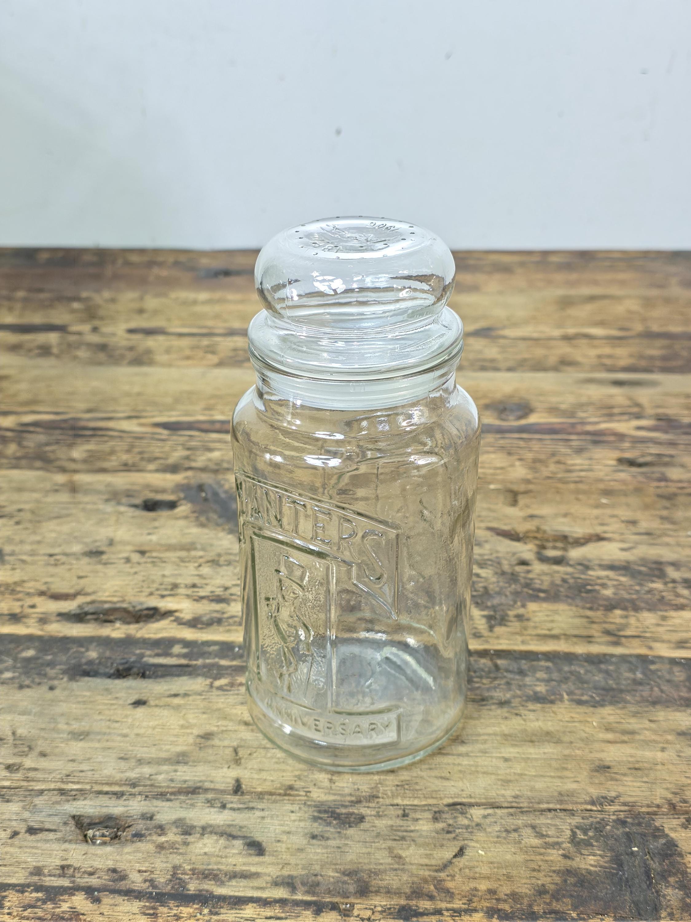 Vintage 1981 Planters Mr. Peanut 75th Anniversary Glass Jar