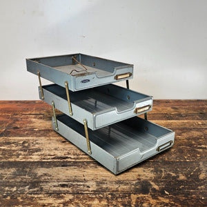 Vintage CARL  3-Tier Steel Letter Tray Made In Japan