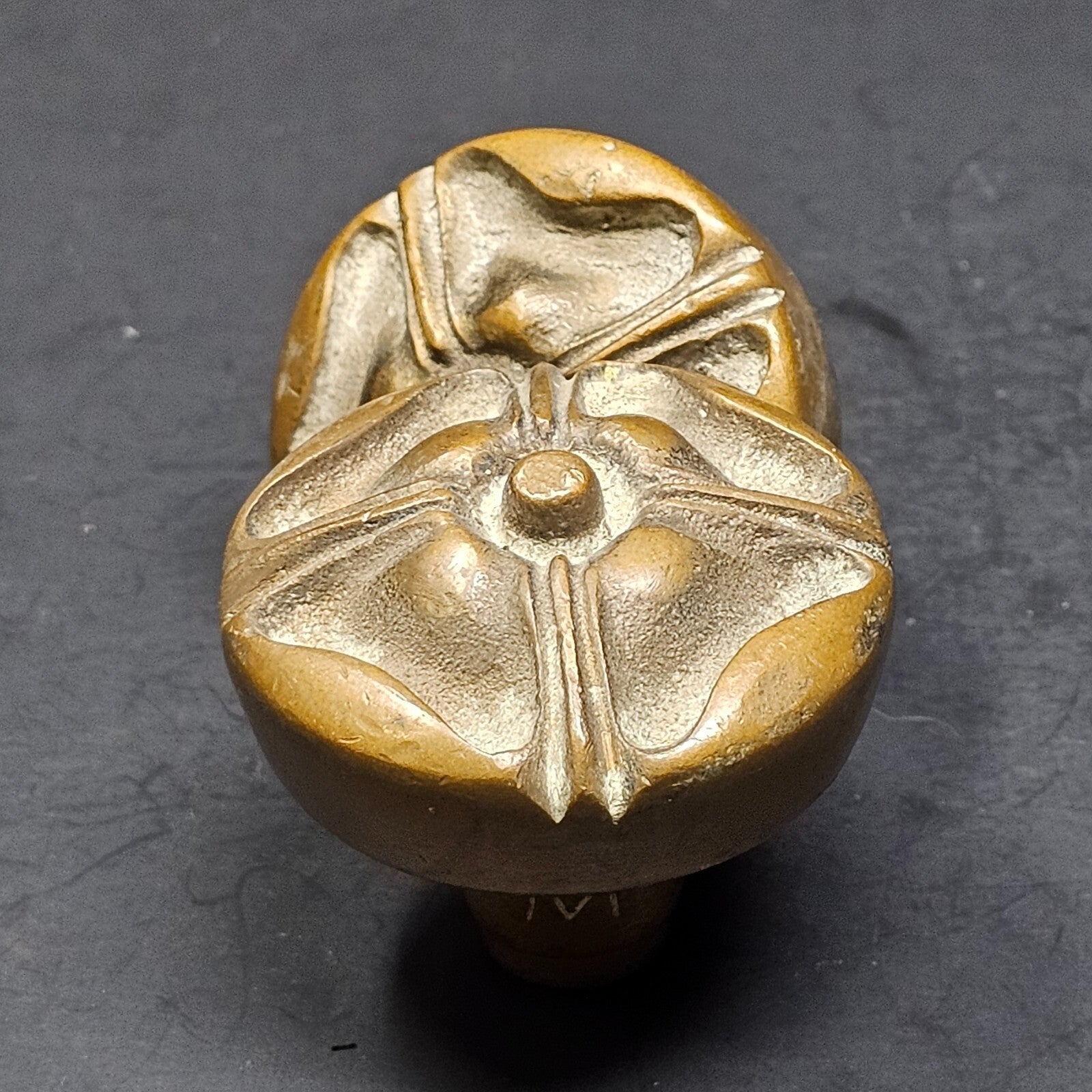 Set of 2 Vintage Ornate Door Knob Solid Brass