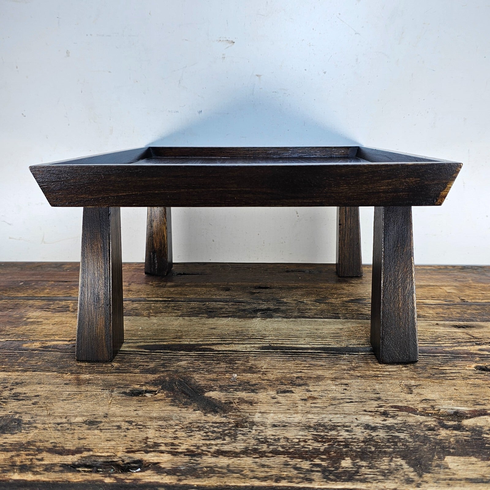 Vintage Japanese Hinoki Wooden Zen Table 13"W × 11.75"D × 4.25"H (3.9 lbs)