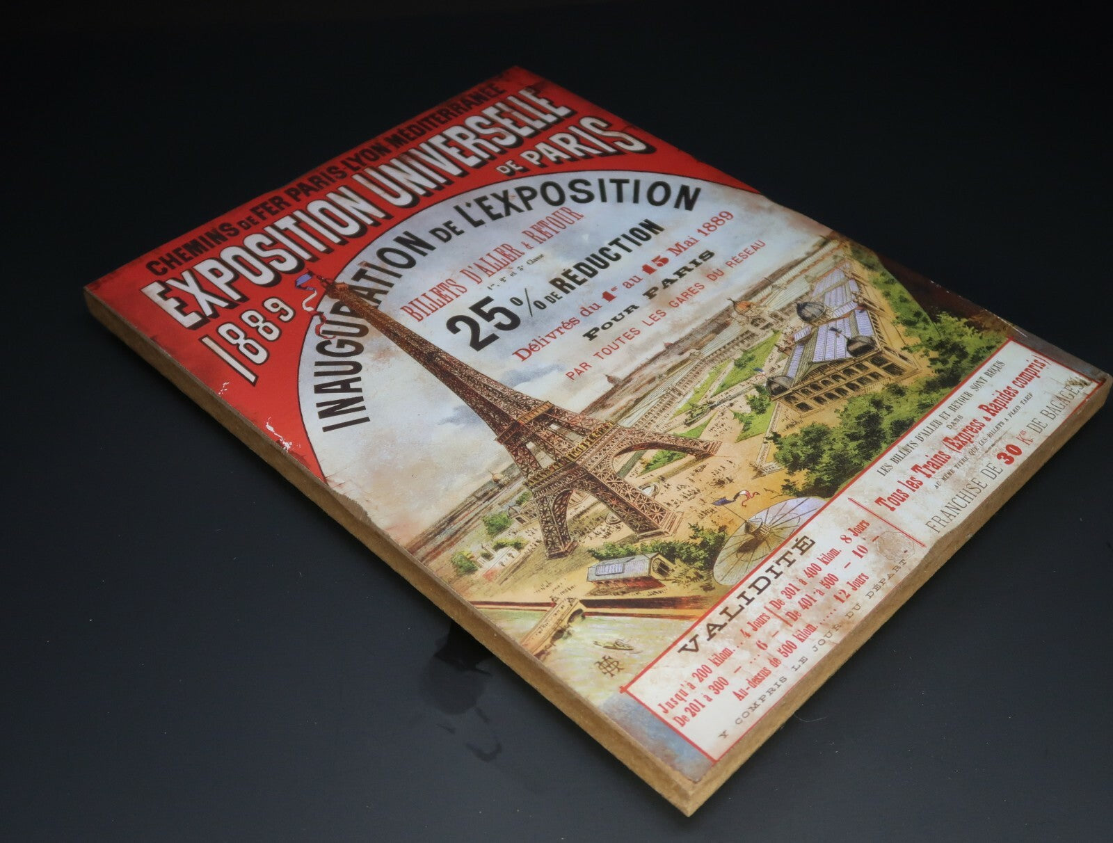 Exposition Universelle 1889 de Paris Shabby Chic Wall Art 12.5" x 9.5"