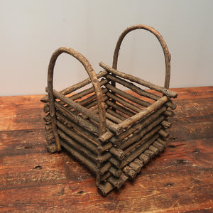 Vintage Tree Branch Basket Plant Pot Basket 12" x 12" x H 15" (19" w Handle)