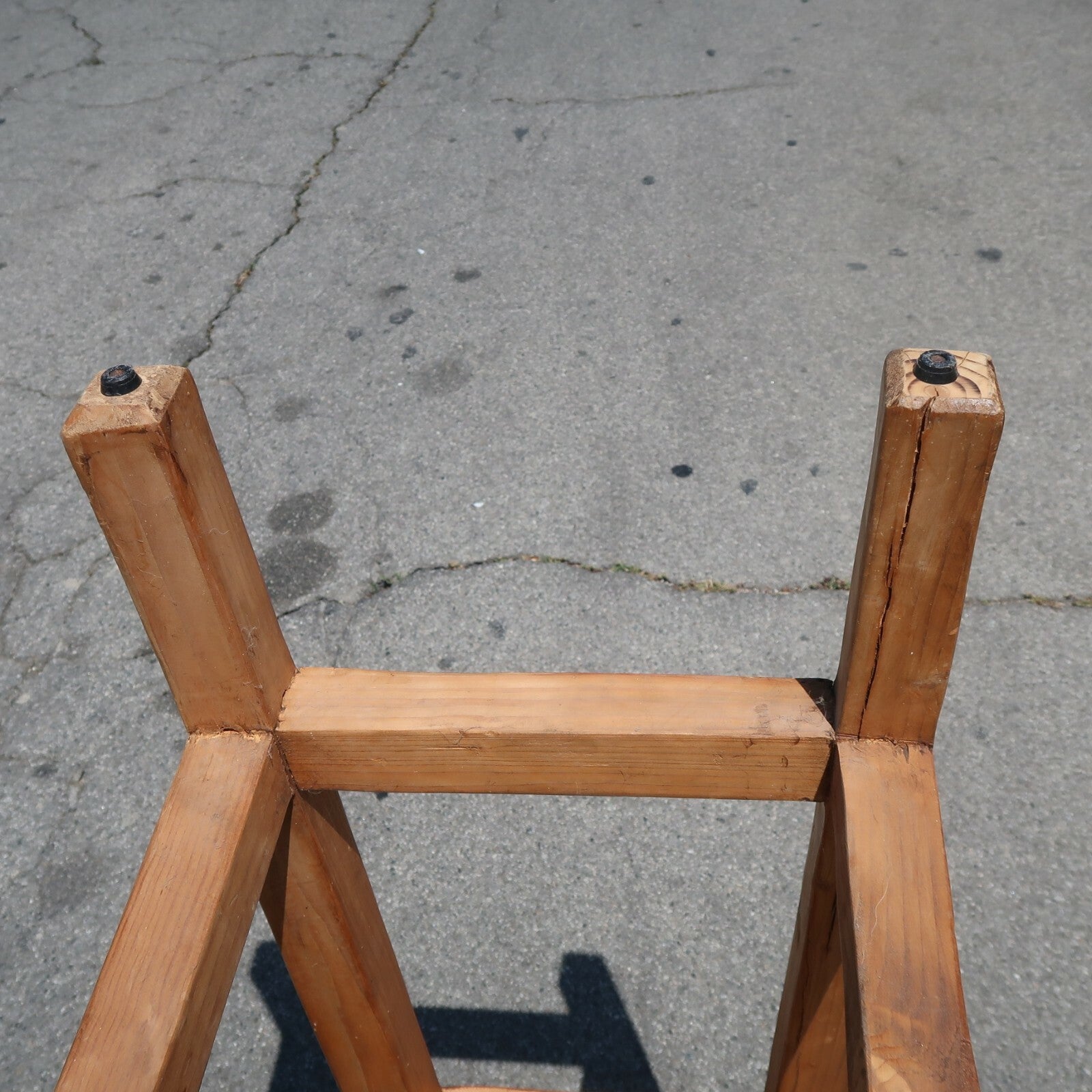 Wooden Counter Height Bar Stool Leather Seat Handcrafted farmhouse Stool H 41"